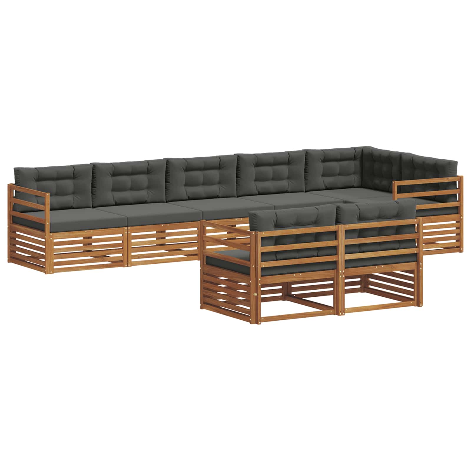 Outdoor-Sofagarnitur 8 stk. Natur und Anthrazit