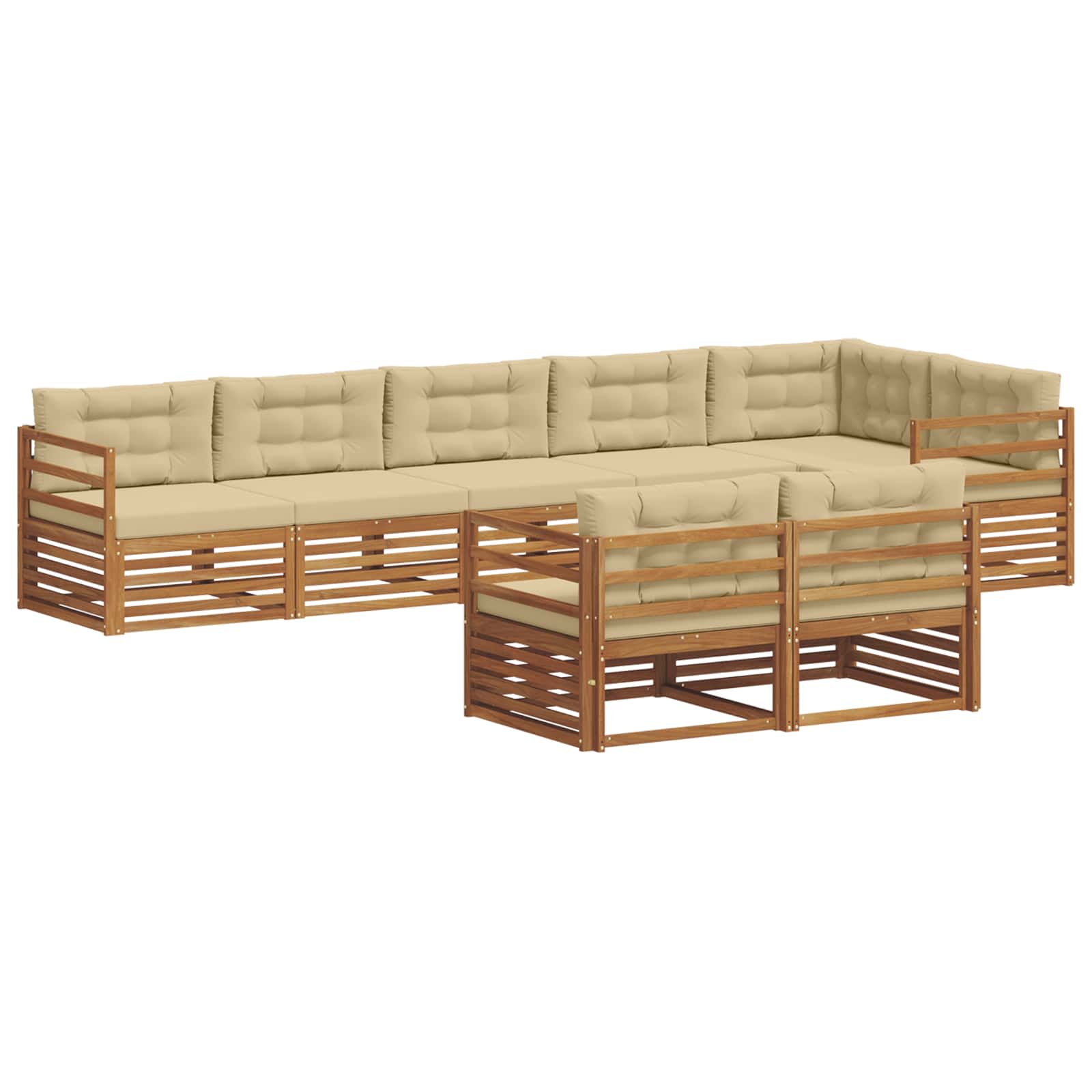 Outdoor-Sofagarnitur 8 stk. Natur und Beige