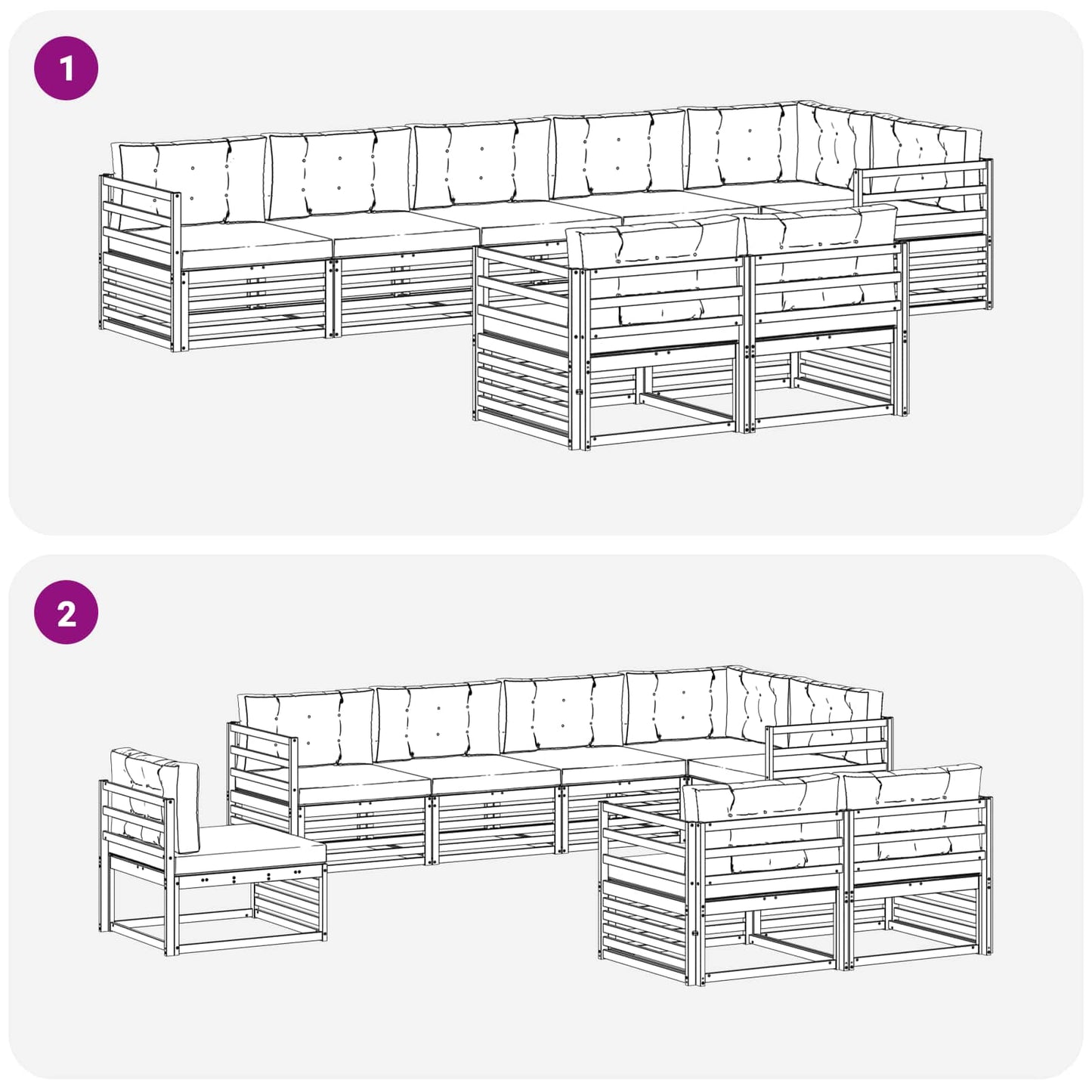 Outdoor-Sofagarnitur 8 stk. Natur und Beige
