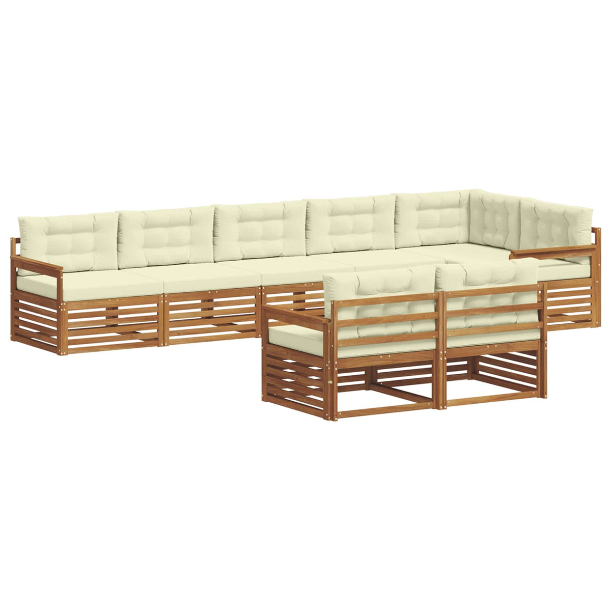 Outdoor-Sofagarnitur 8 stk. Natur und Creme