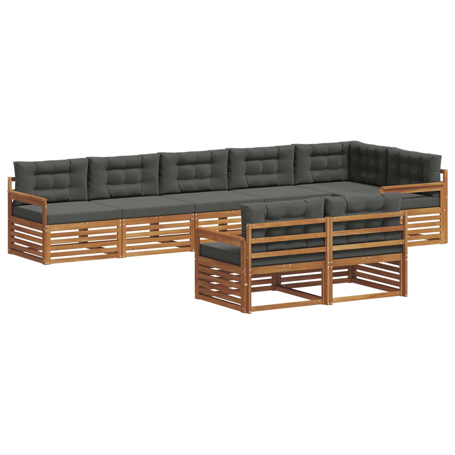 Outdoor-Sofagarnitur 8 stk. Natur und Anthrazit