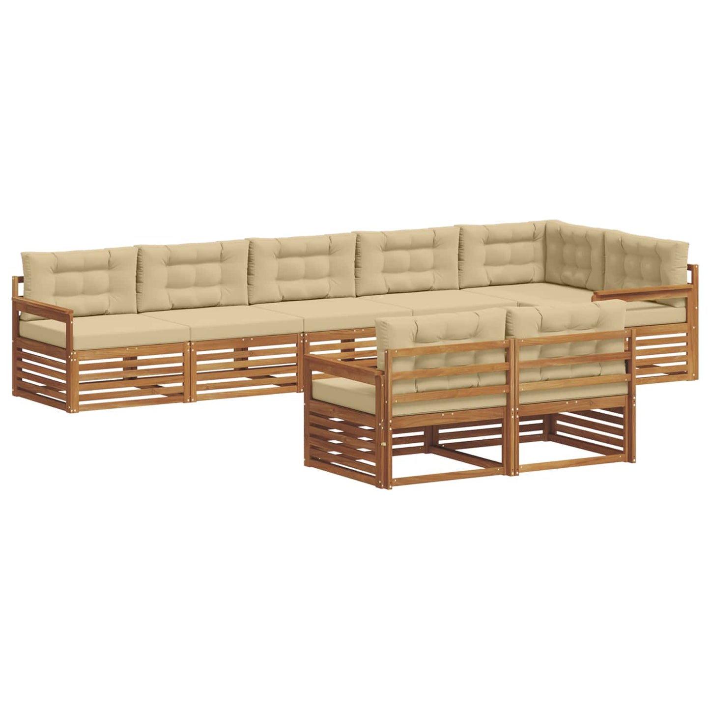 Outdoor-Sofagarnitur 8 stk. Natur und Beige