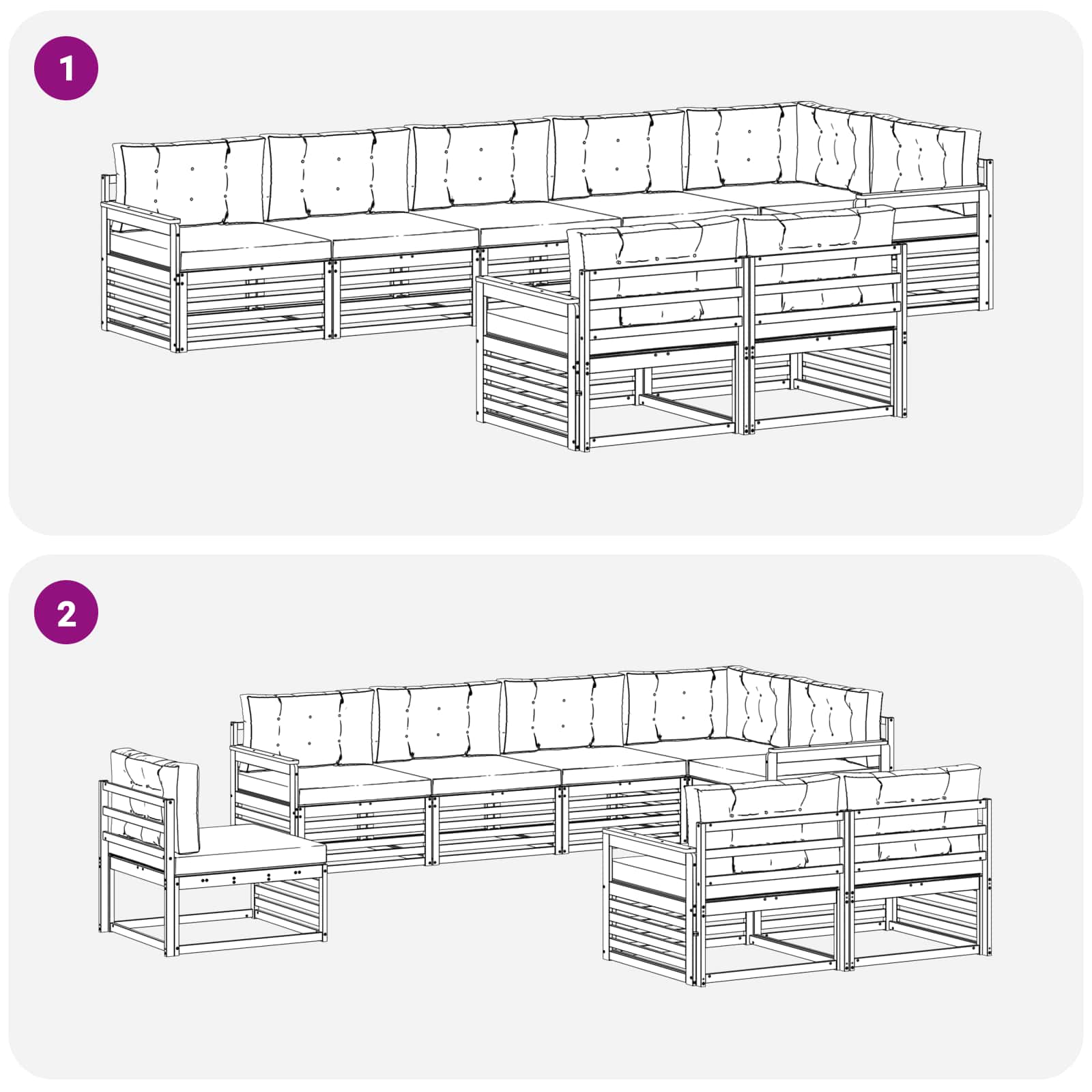 Outdoor-Sofagarnitur 8 stk. Natur und Beige