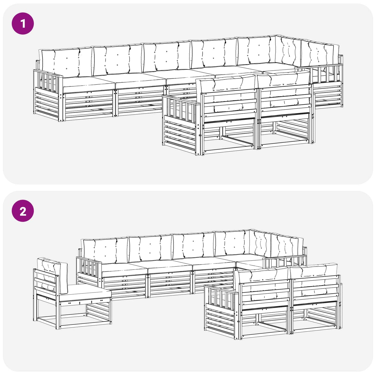 Outdoor-Sofagarnitur 8 stk. Natur und Beige