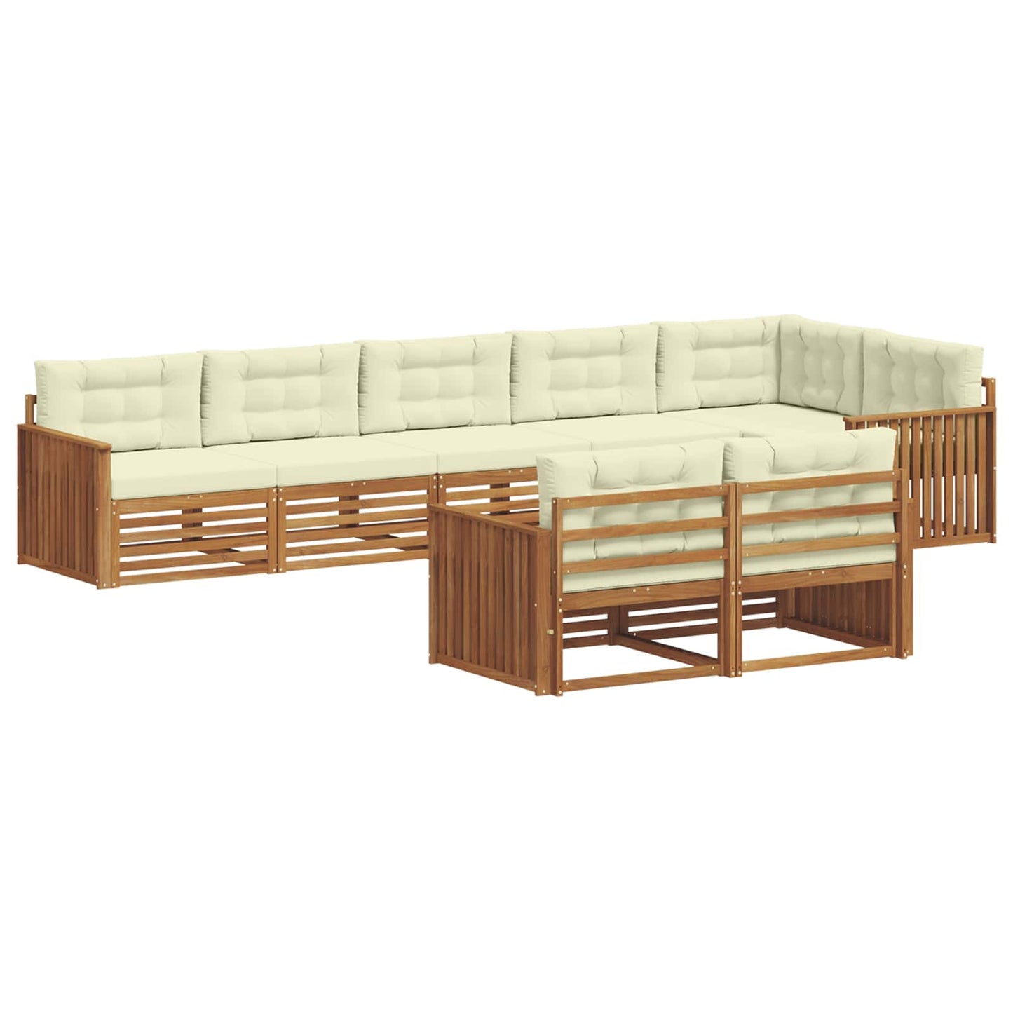 Outdoor-Sofagarnitur 8 stk. Natur und Creme
