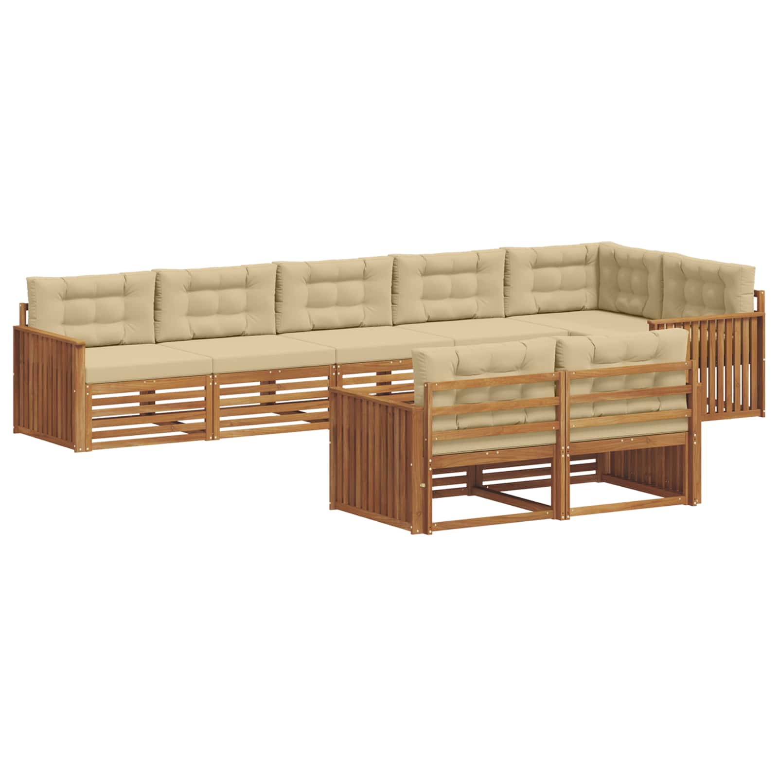 Outdoor-Sofagarnitur 8 stk. Natur und Beige