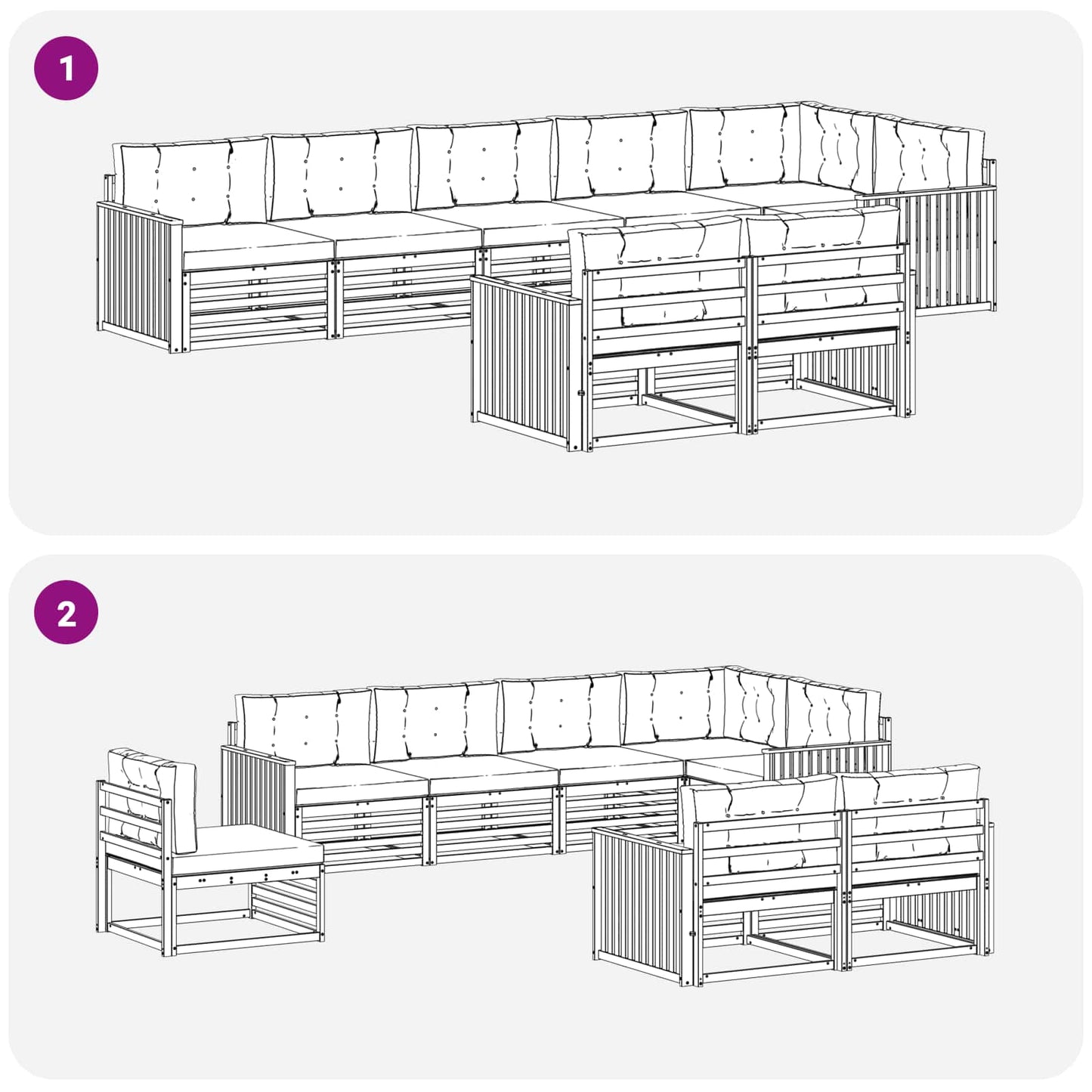 Outdoor-Sofagarnitur 8 stk. Natur und Beige