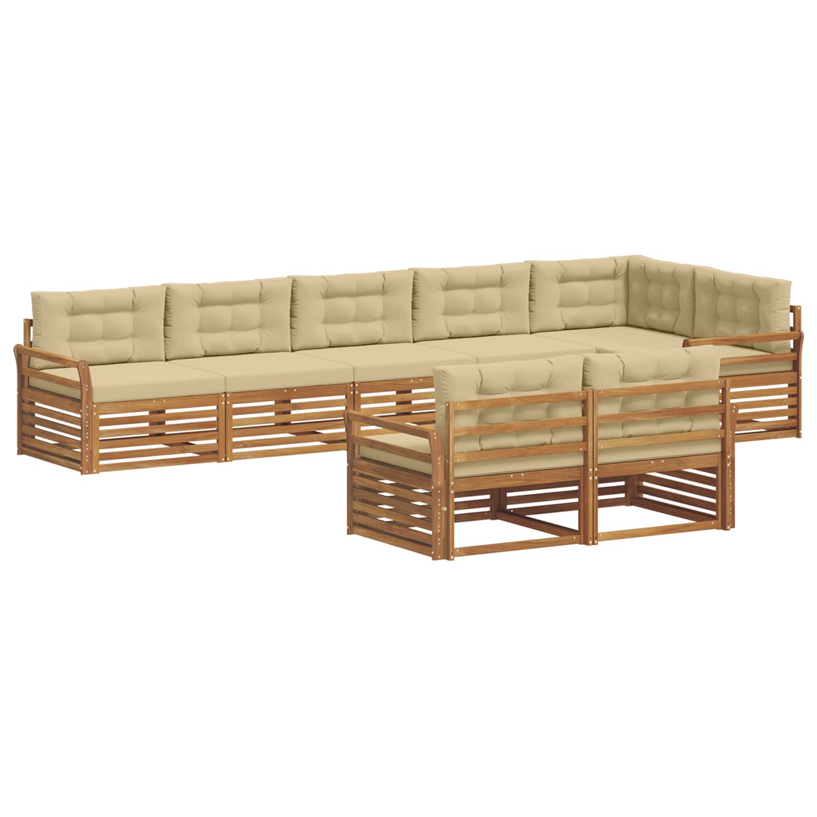 Outdoor-Sofagarnitur 8 stk. Natur und Beige