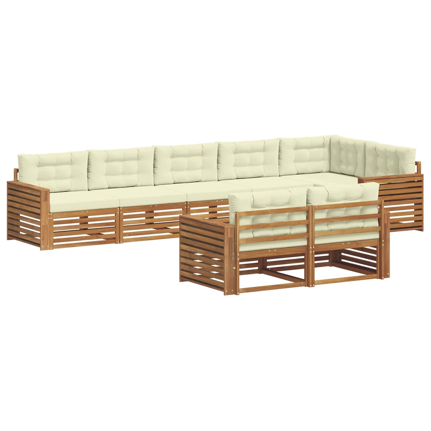Outdoor-Sofagarnitur 8 stk. Natur und Creme