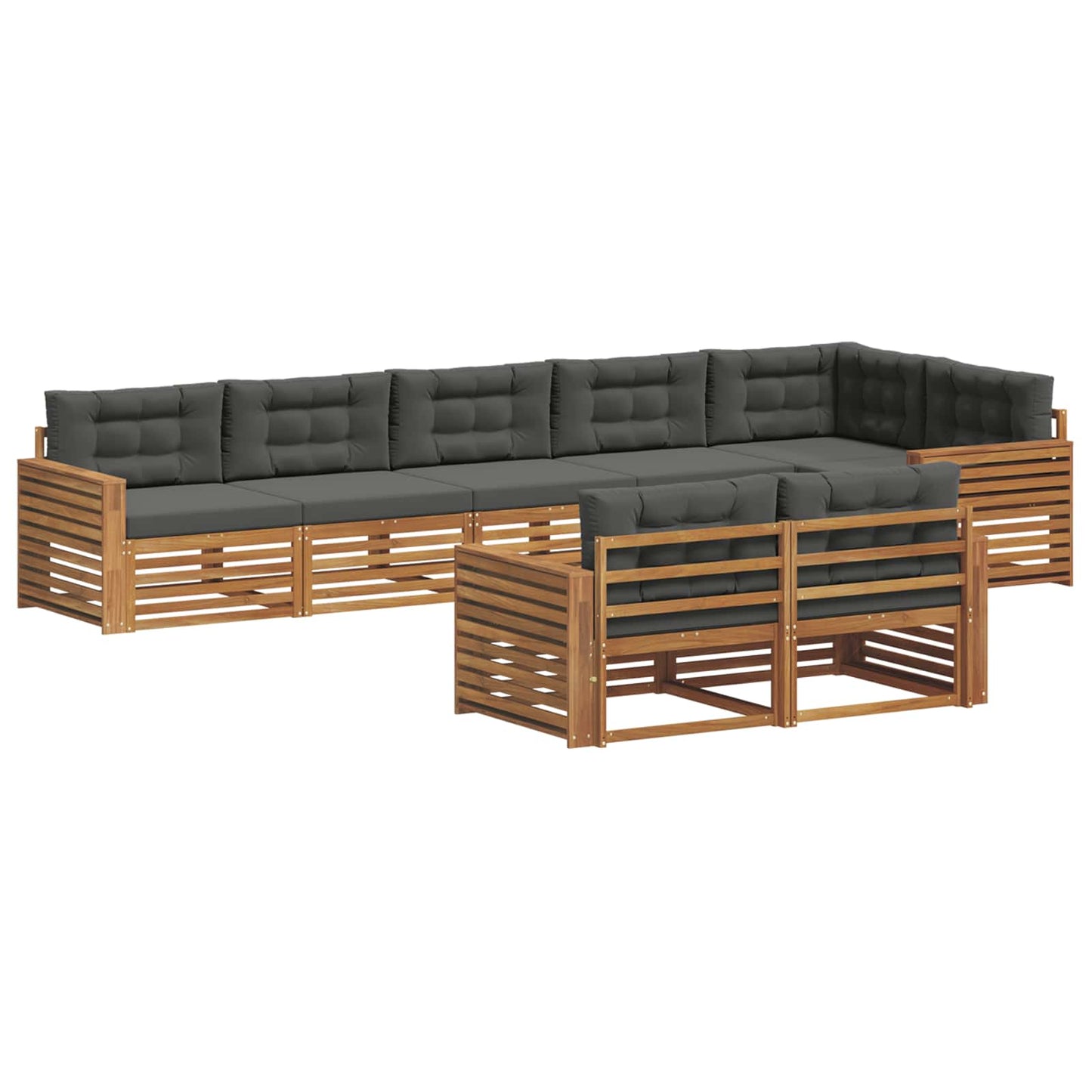 Outdoor-Sofagarnitur 8 stk. Natur und Anthrazit
