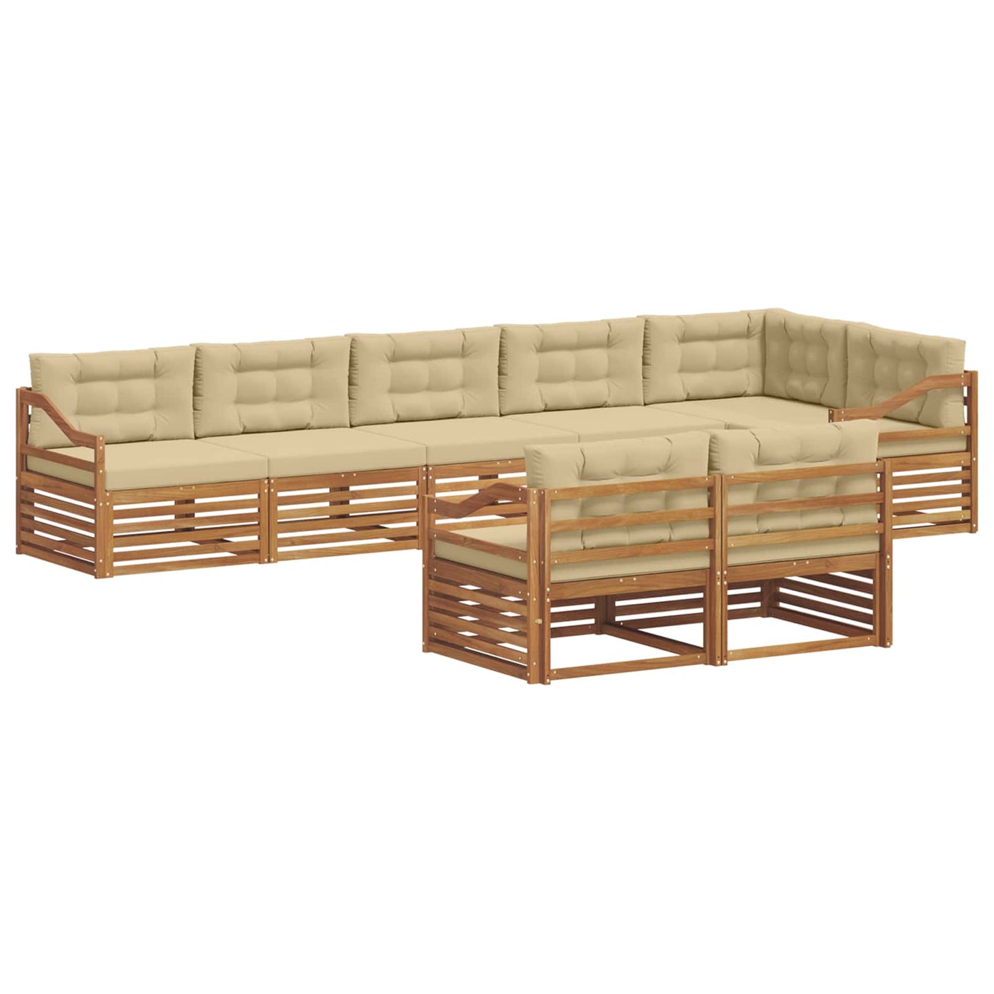 Outdoor-Sofagarnitur 8 stk. Natur und Beige