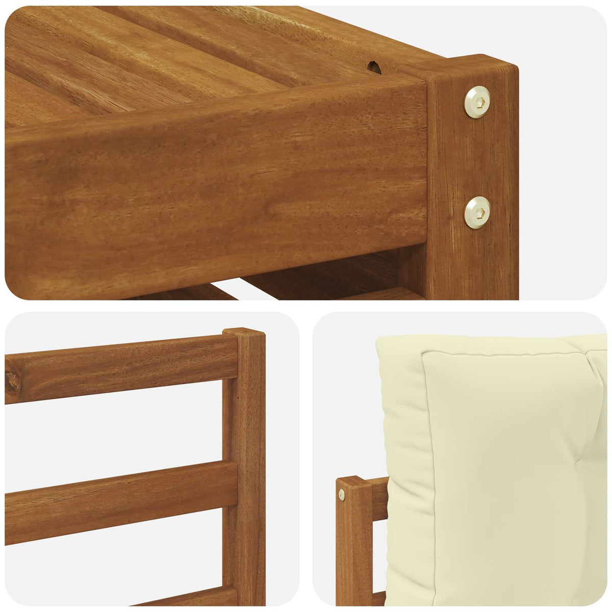 Outdoor-Sofagarnitur 9 stk. Natur und Creme