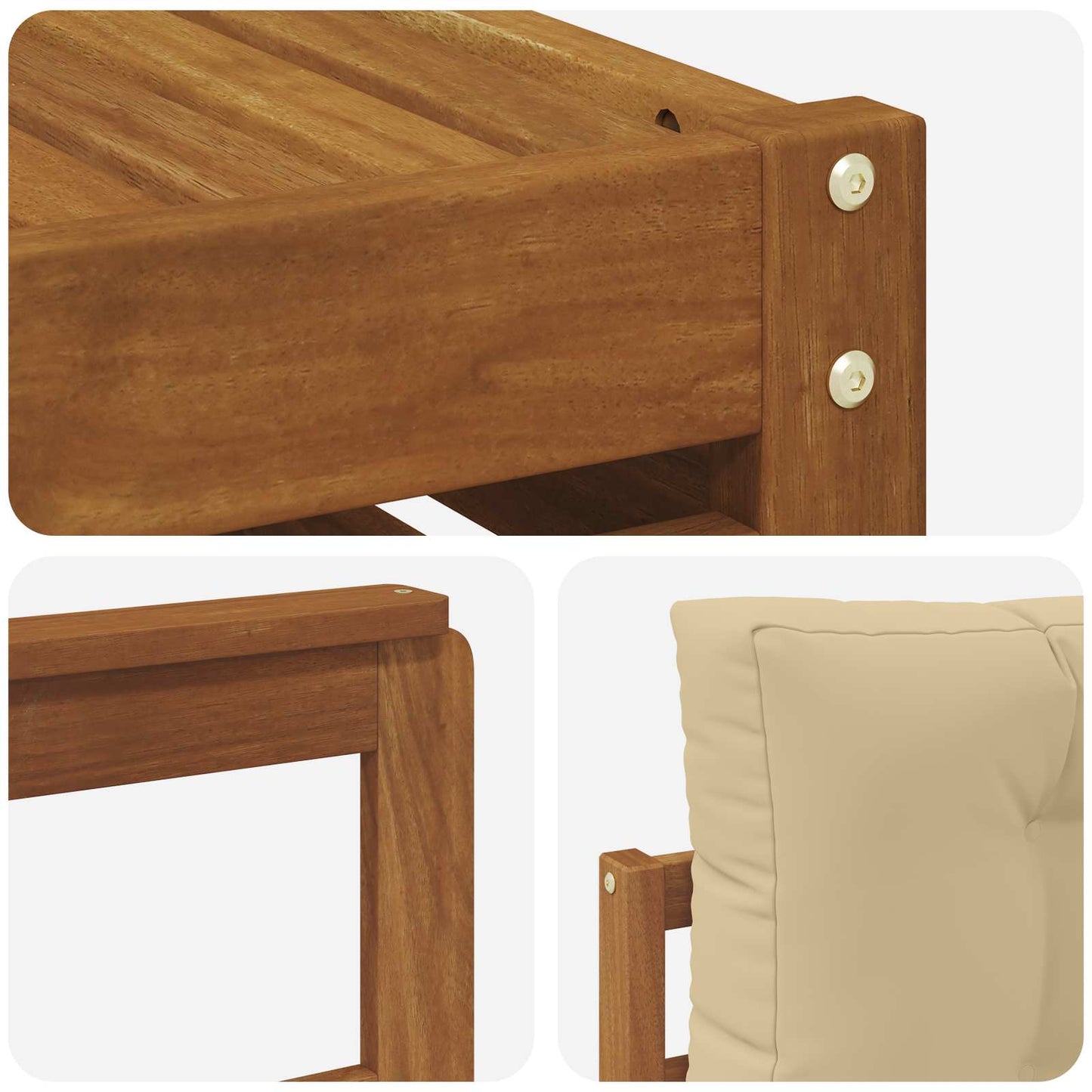 Outdoor-Sofagarnitur 9 stk. Natur und Beige