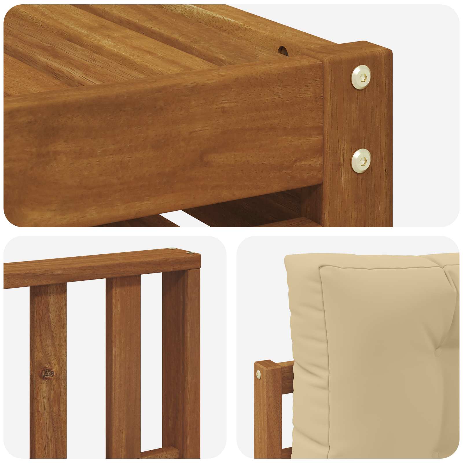 Outdoor-Sofagarnitur 9 stk. Natur und Beige