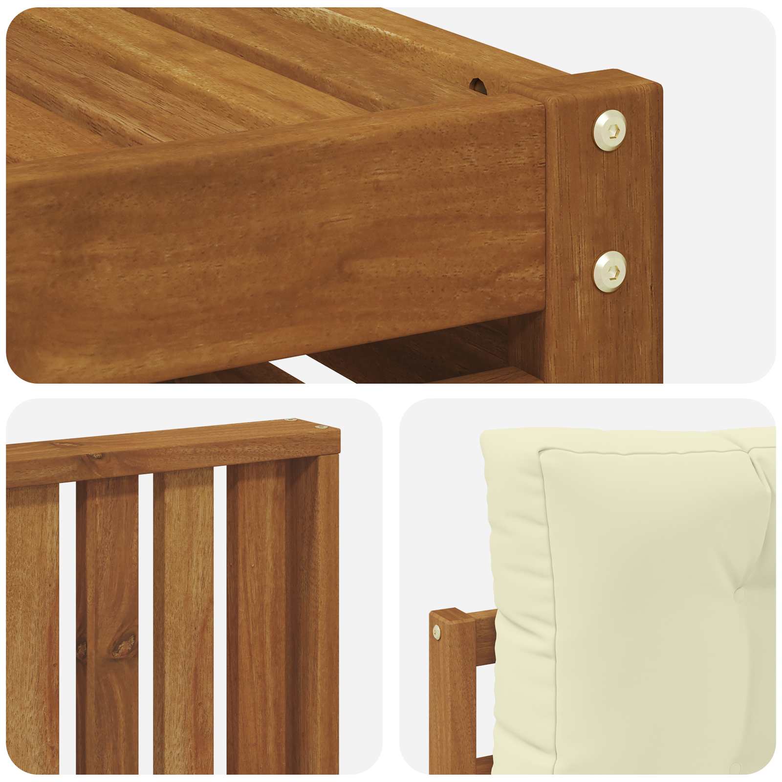 Outdoor-Sofagarnitur 9 stk. Natur und Creme