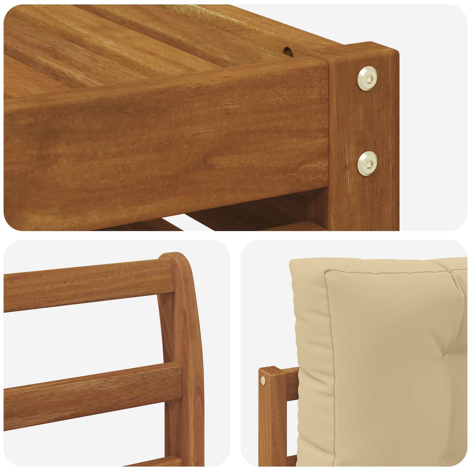 Outdoor-Sofagarnitur 9 stk. Natur und Beige