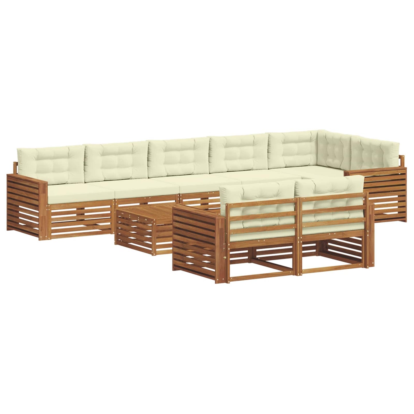 Outdoor-Sofagarnitur 9 stk. Natur und Creme