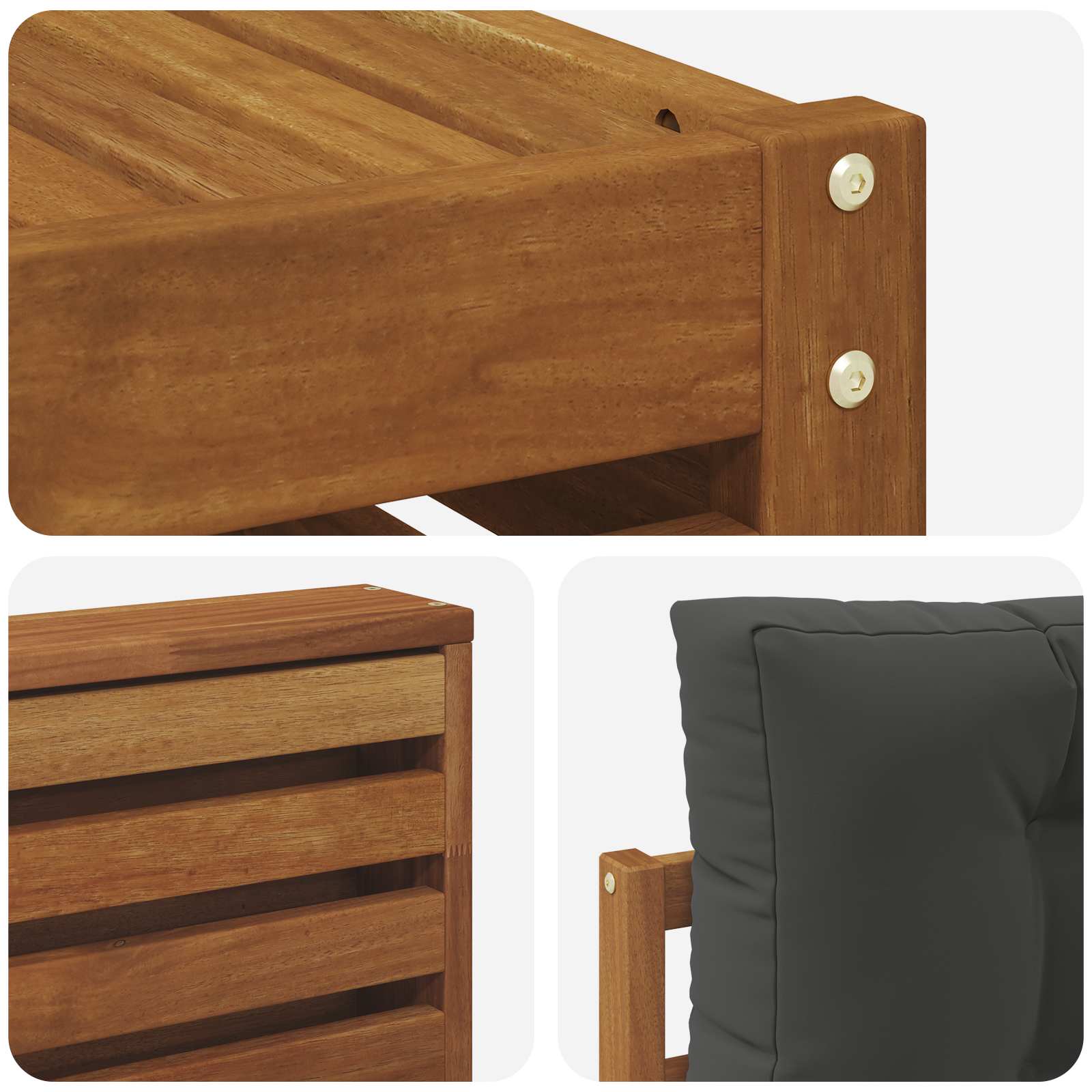 Outdoor-Sofagarnitur 9 stk. Natur und Anthrazit