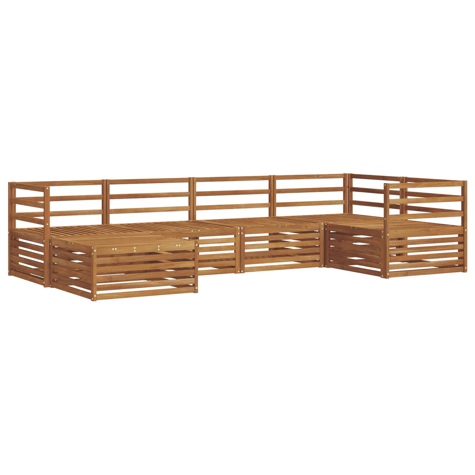Outdoor-Sofagarnitur 6 pcs Natur Massivholz Akazie