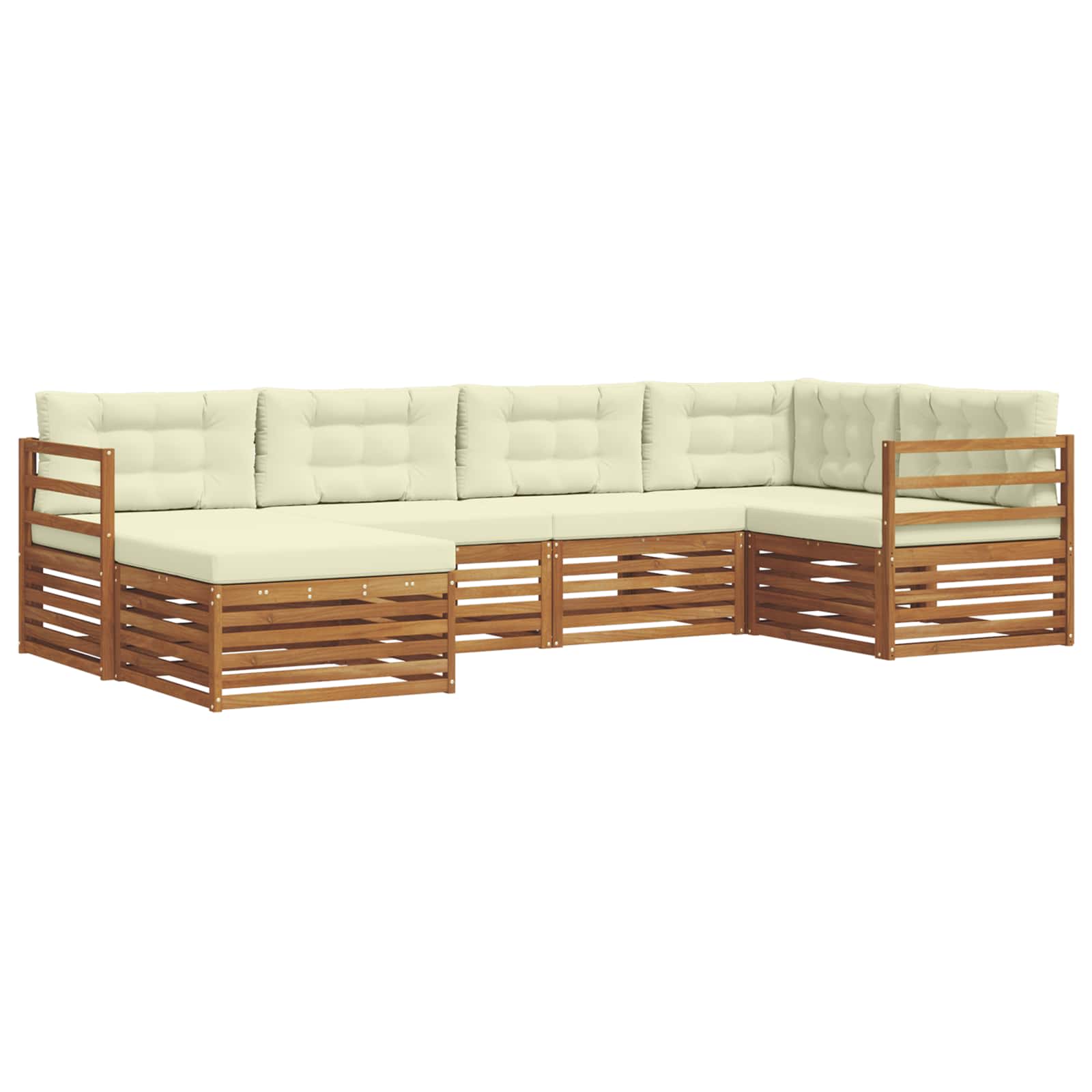 Outdoor-Sofagarnitur 6 stk. Natur und Creme