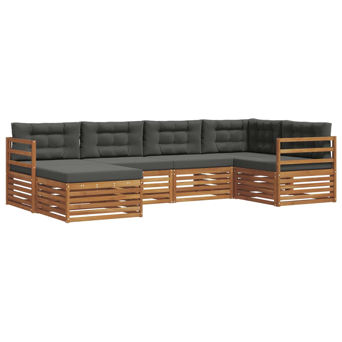 Outdoor-Sofagarnitur 6 stk. Natur und Anthrazit