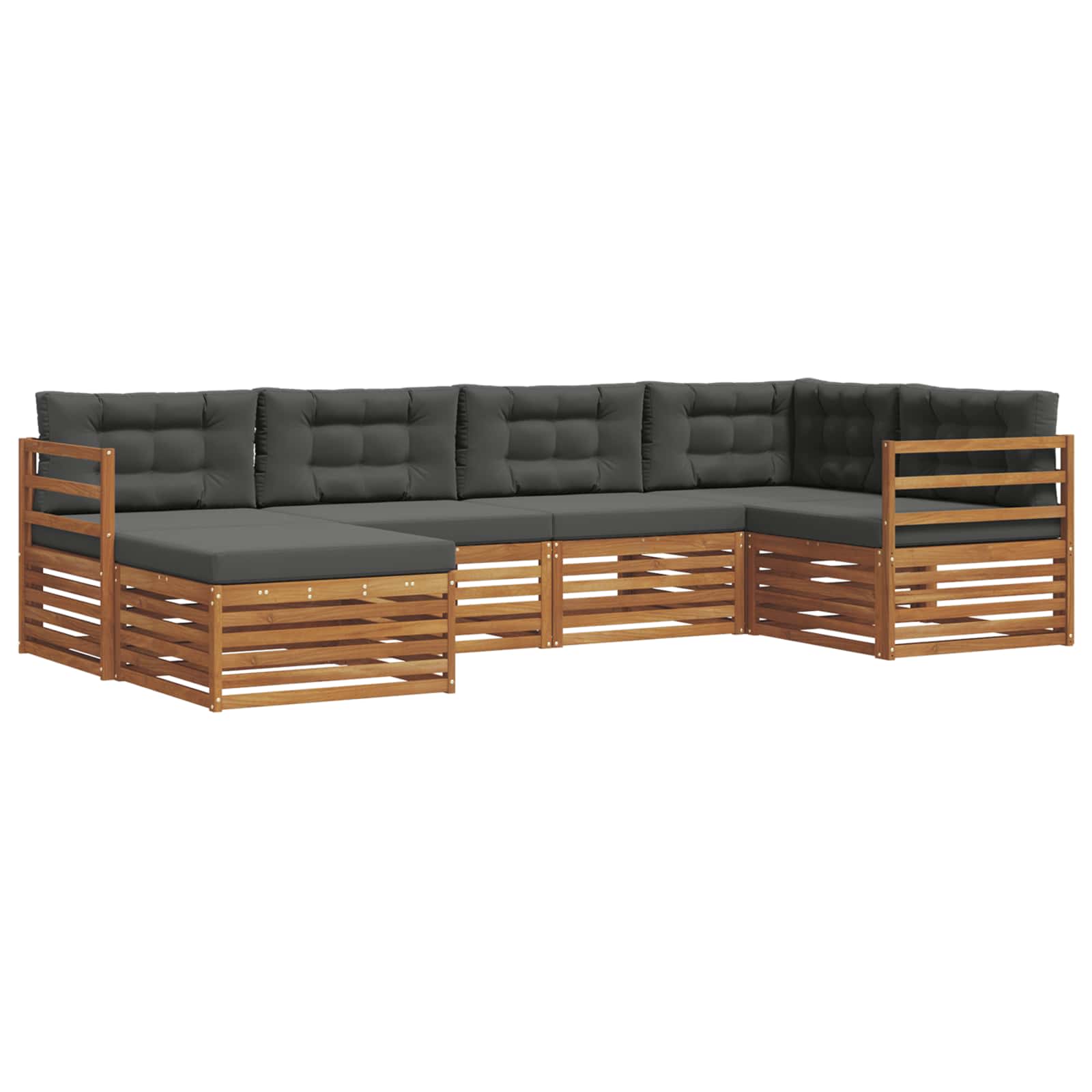 Outdoor-Sofagarnitur 6 stk. Natur und Anthrazit