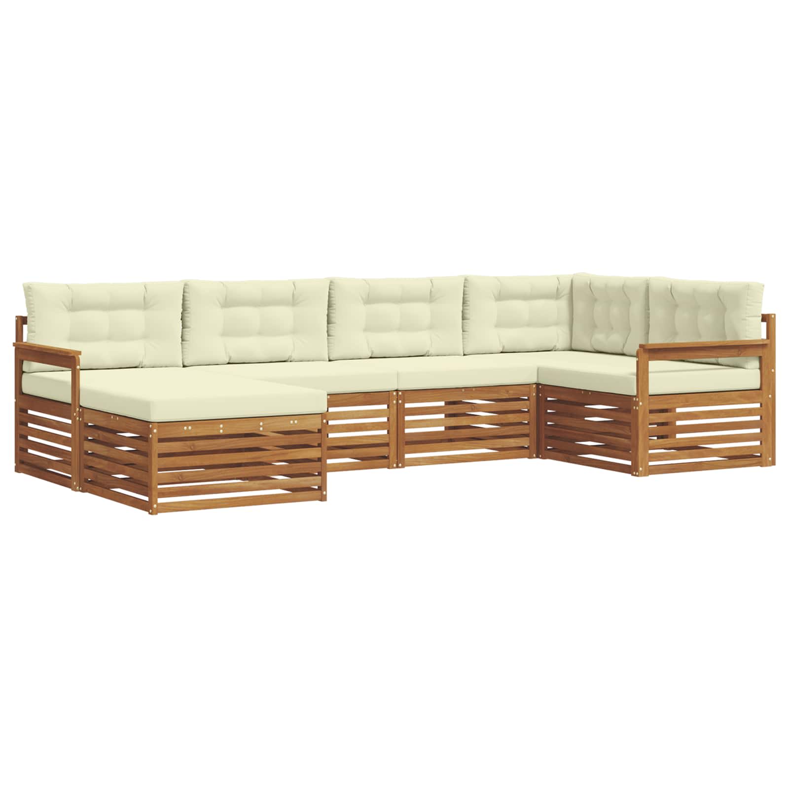 Outdoor-Sofagarnitur mit Kissen 6 pcs Natur und Creme