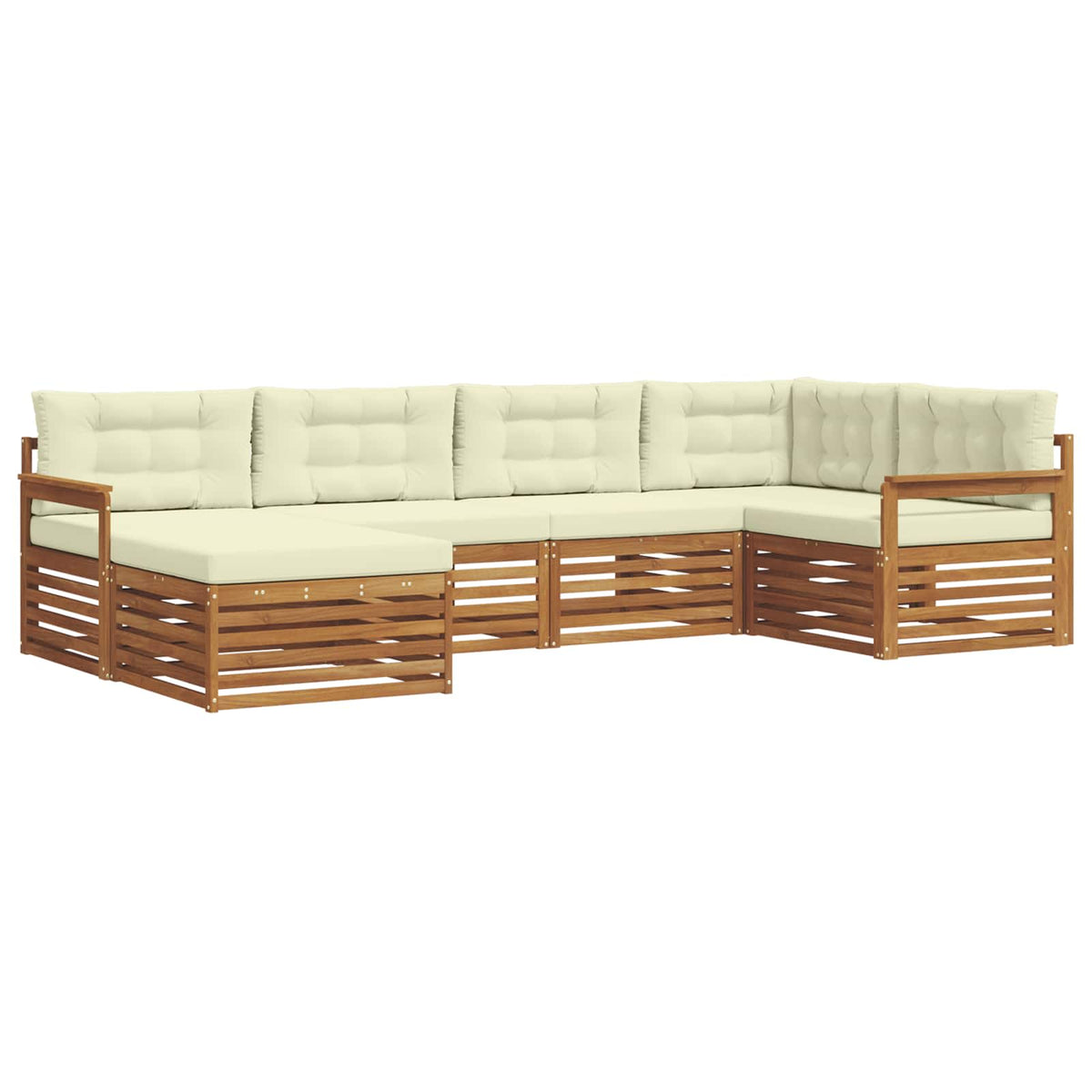 Outdoor-Sofagarnitur 6 stk. Natur und Creme
