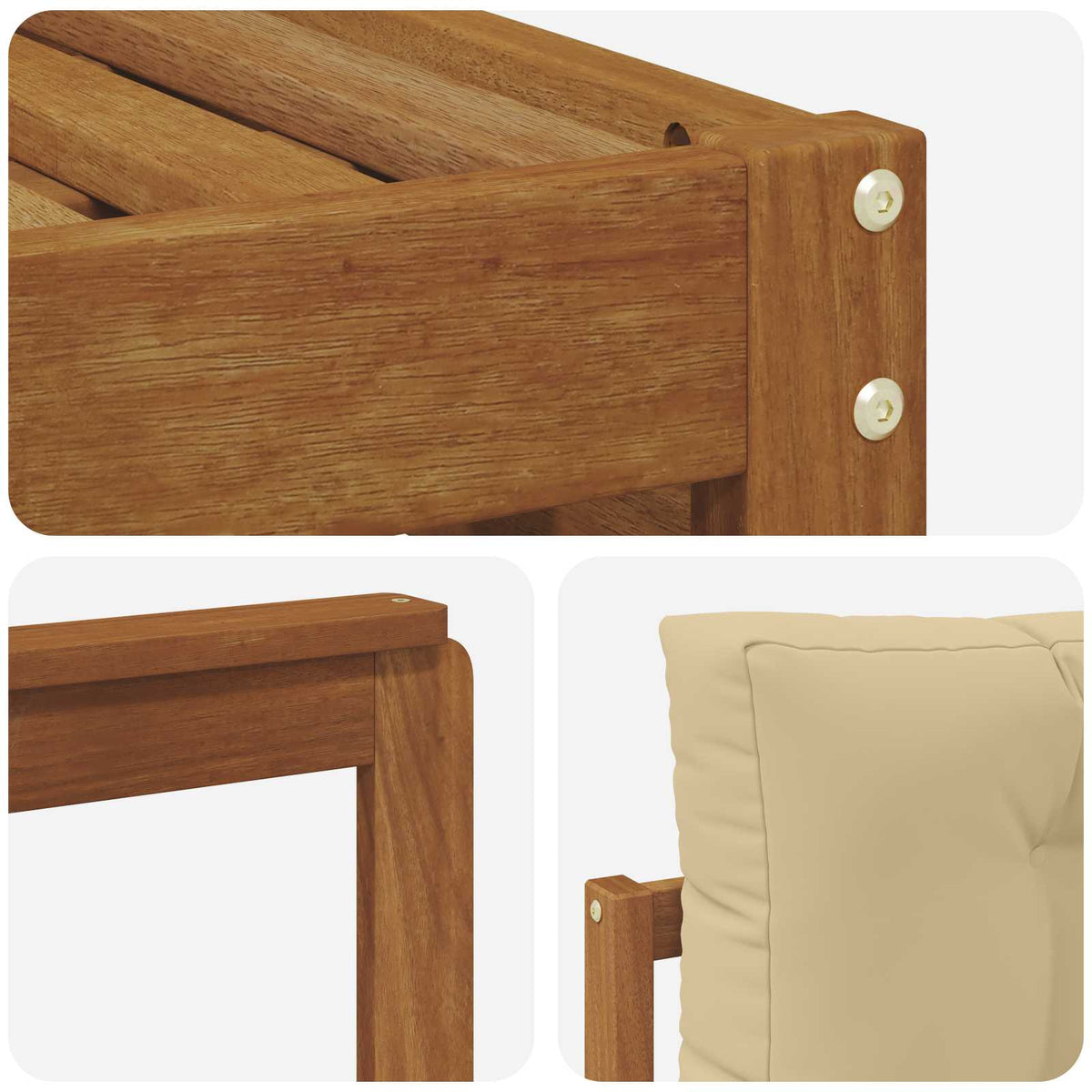 Outdoor-Sofagarnitur 6 stk. Natur und Beige