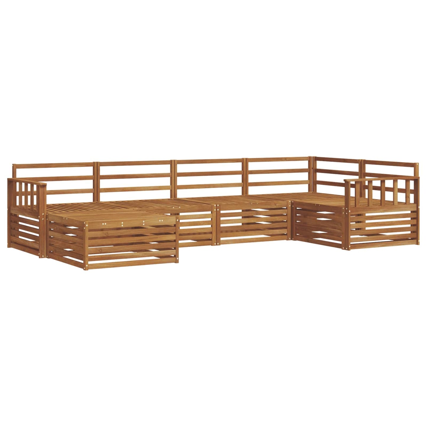 Outdoor-Sofagarnitur 6 pcs Natur Massivholz Akazie