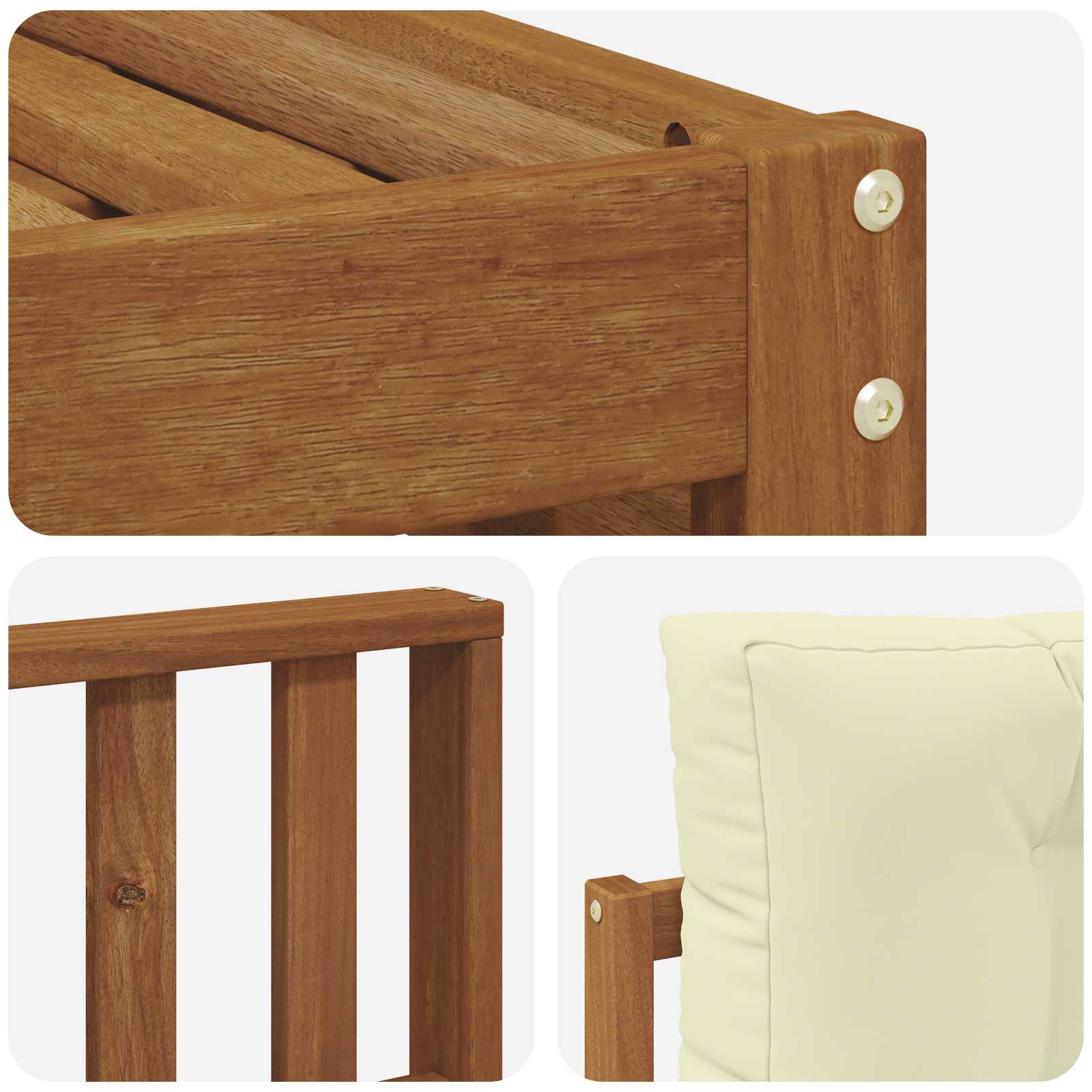 Outdoor-Sofagarnitur 6 stk. Natur und Creme