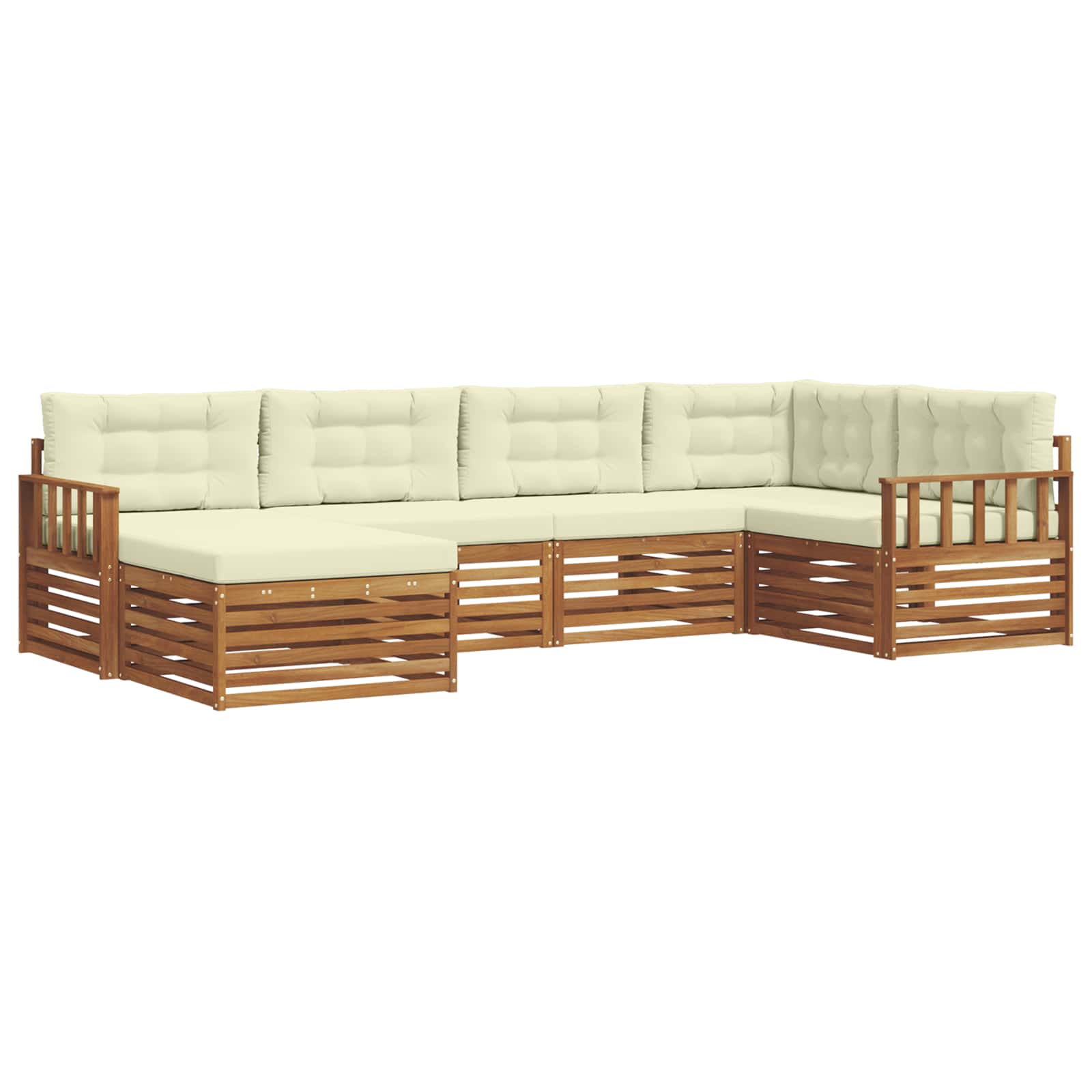 Outdoor-Sofagarnitur 6 stk. Natur und Creme
