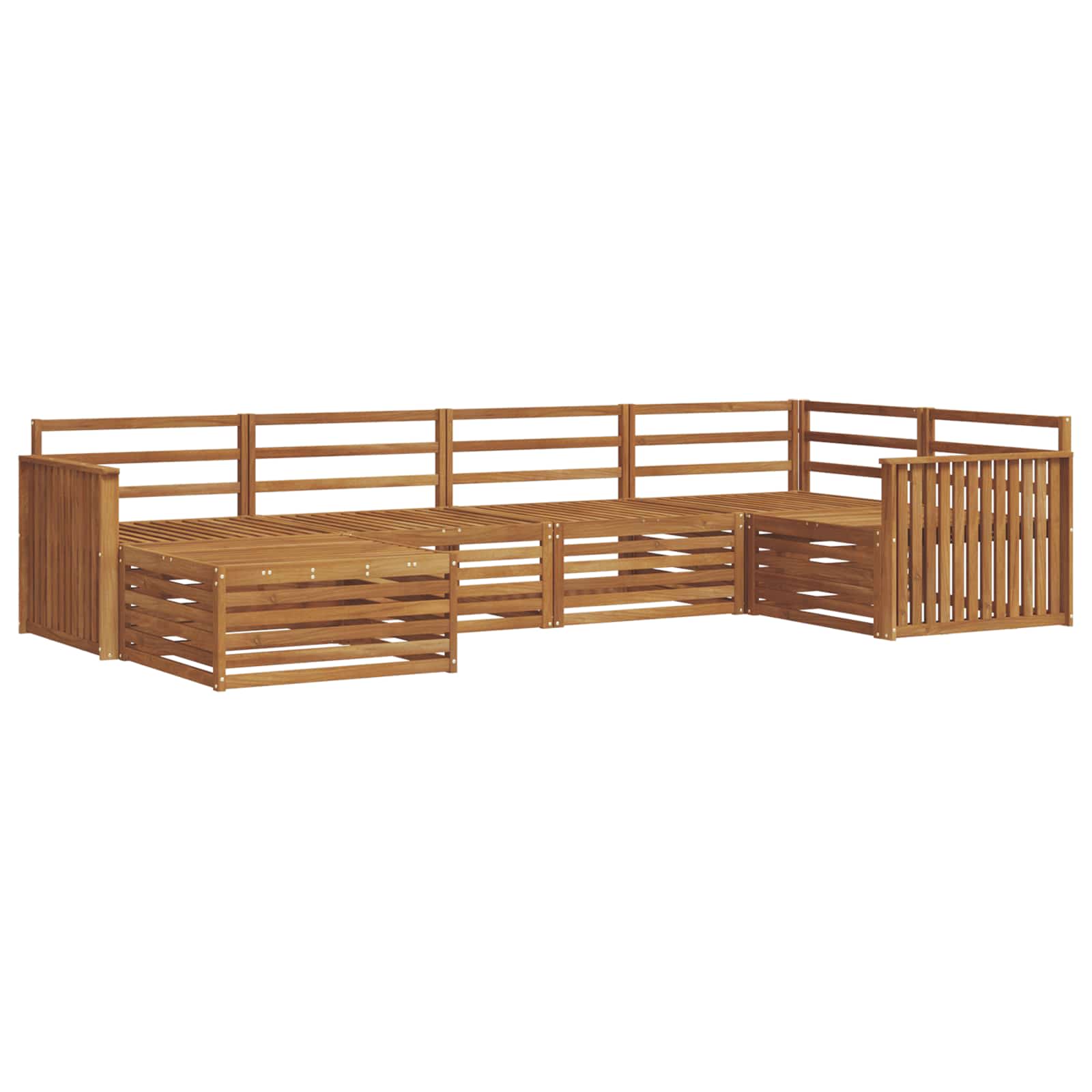 Outdoor-Sofagarnitur 6 pcs Natur Massivholz Akazie