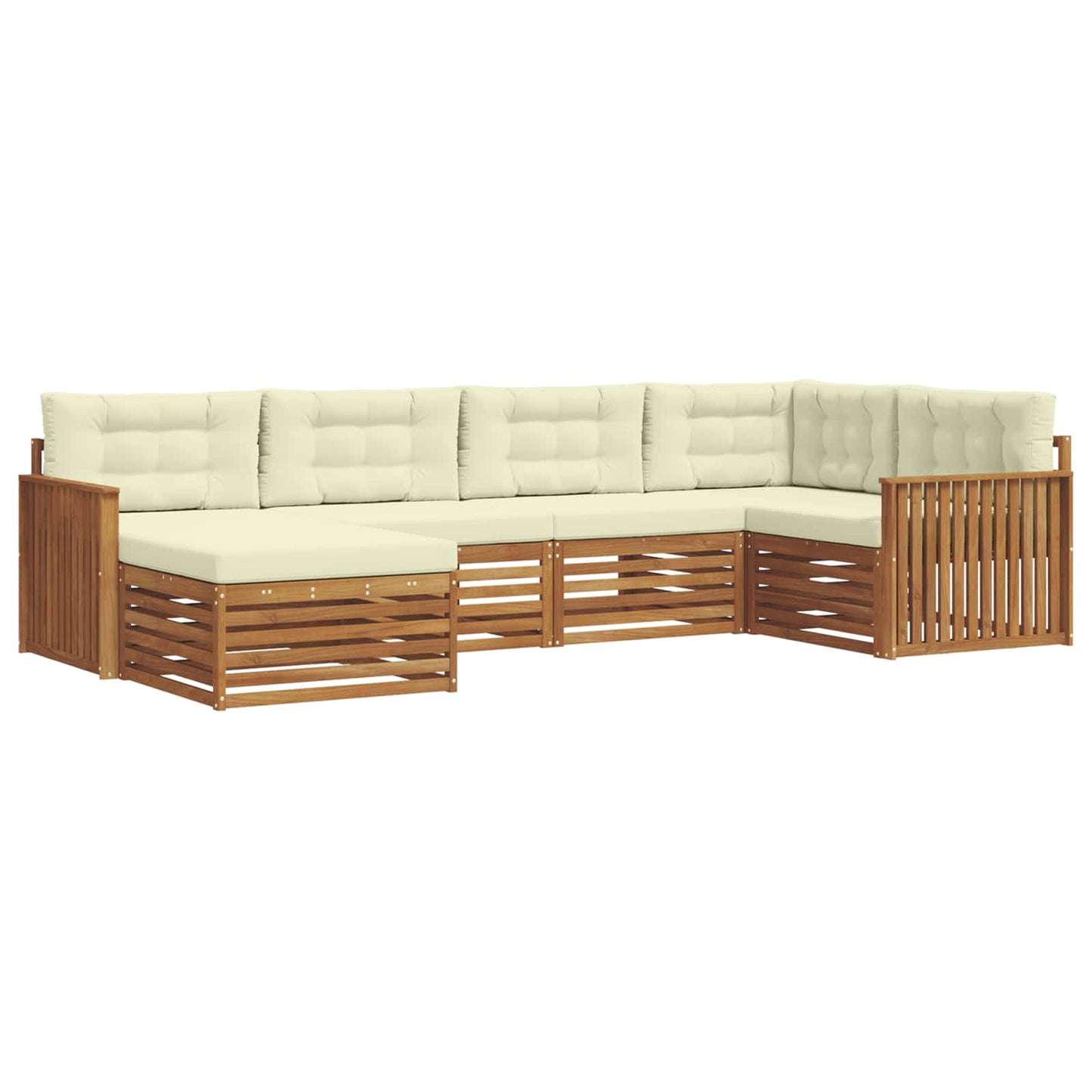 Outdoor-Sofagarnitur mit Kissen 6 pcs Natur und Creme