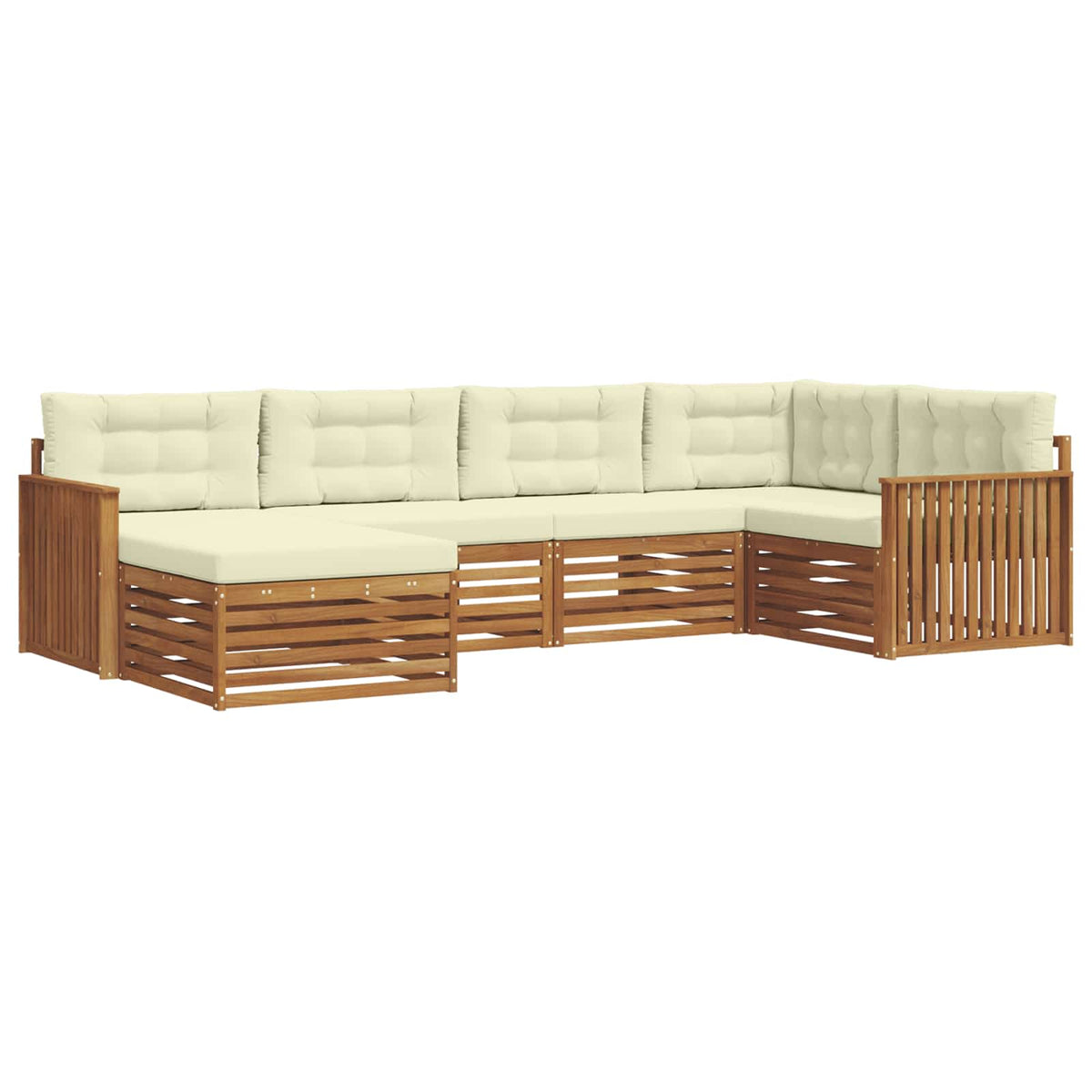 Outdoor-Sofagarnitur 6 stk. Natur und Creme