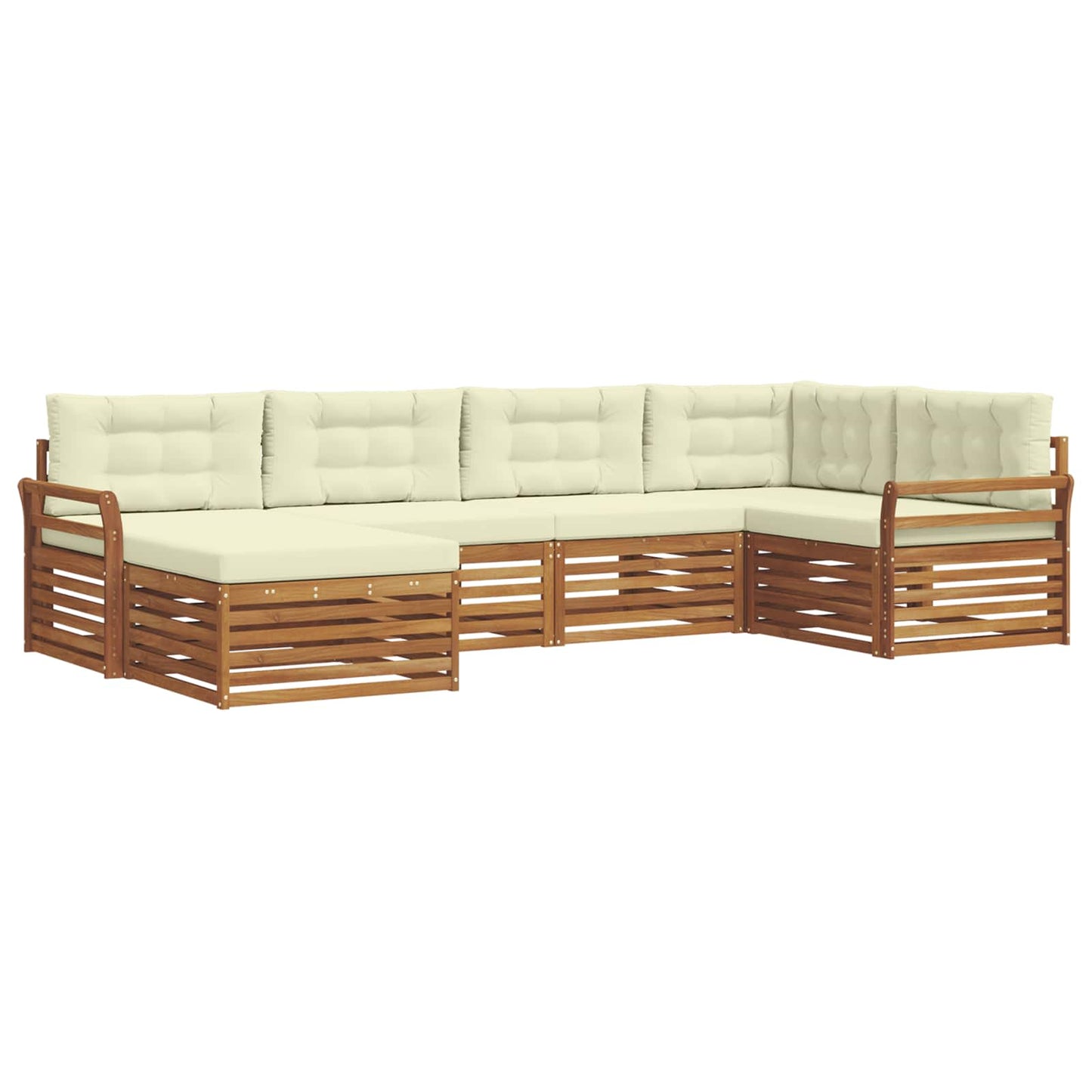Outdoor-Sofagarnitur 6 stk. Natur und Creme