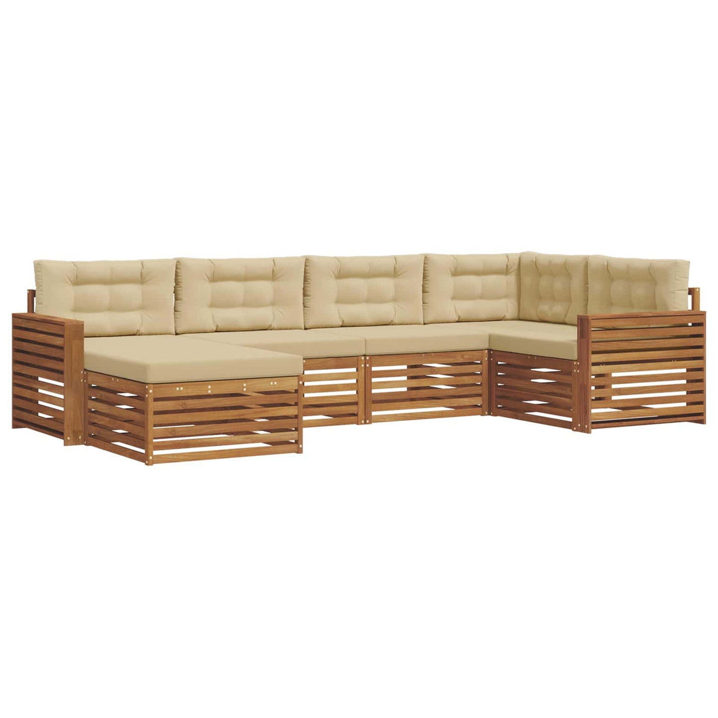 Outdoor-Sofagarnitur 6 stk. Natur und Beige