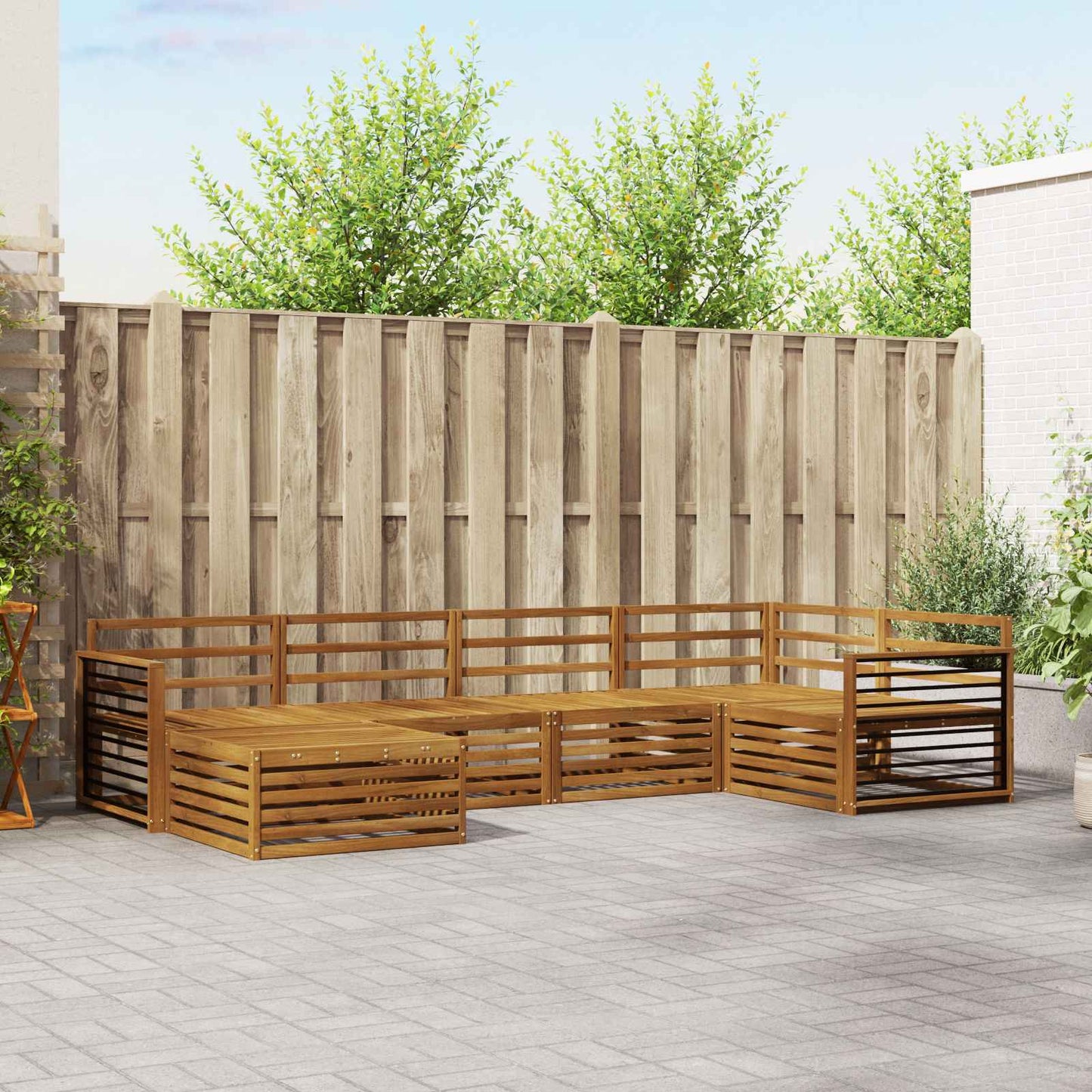 Outdoor-Sofagarnitur 6 pcs Natur