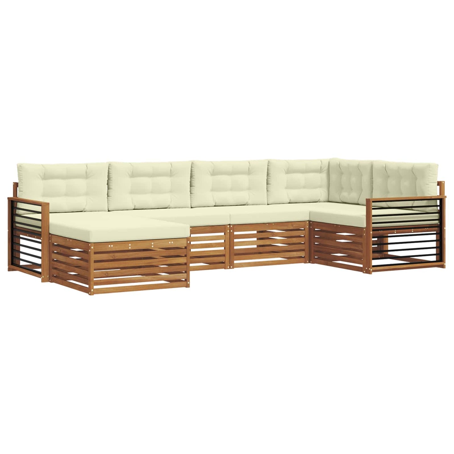 Outdoor-Sofagarnitur 6 stk. Natur und Creme