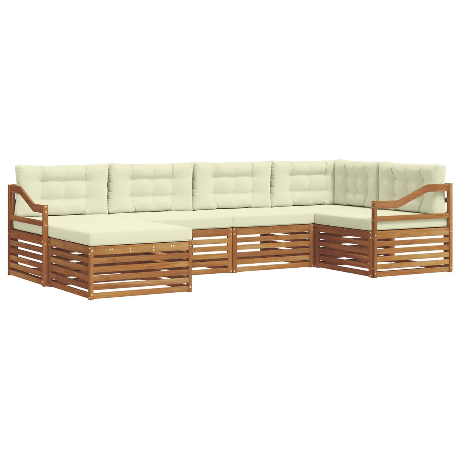 Outdoor-Sofagarnitur mit Kissen 6 pcs Natur und Creme