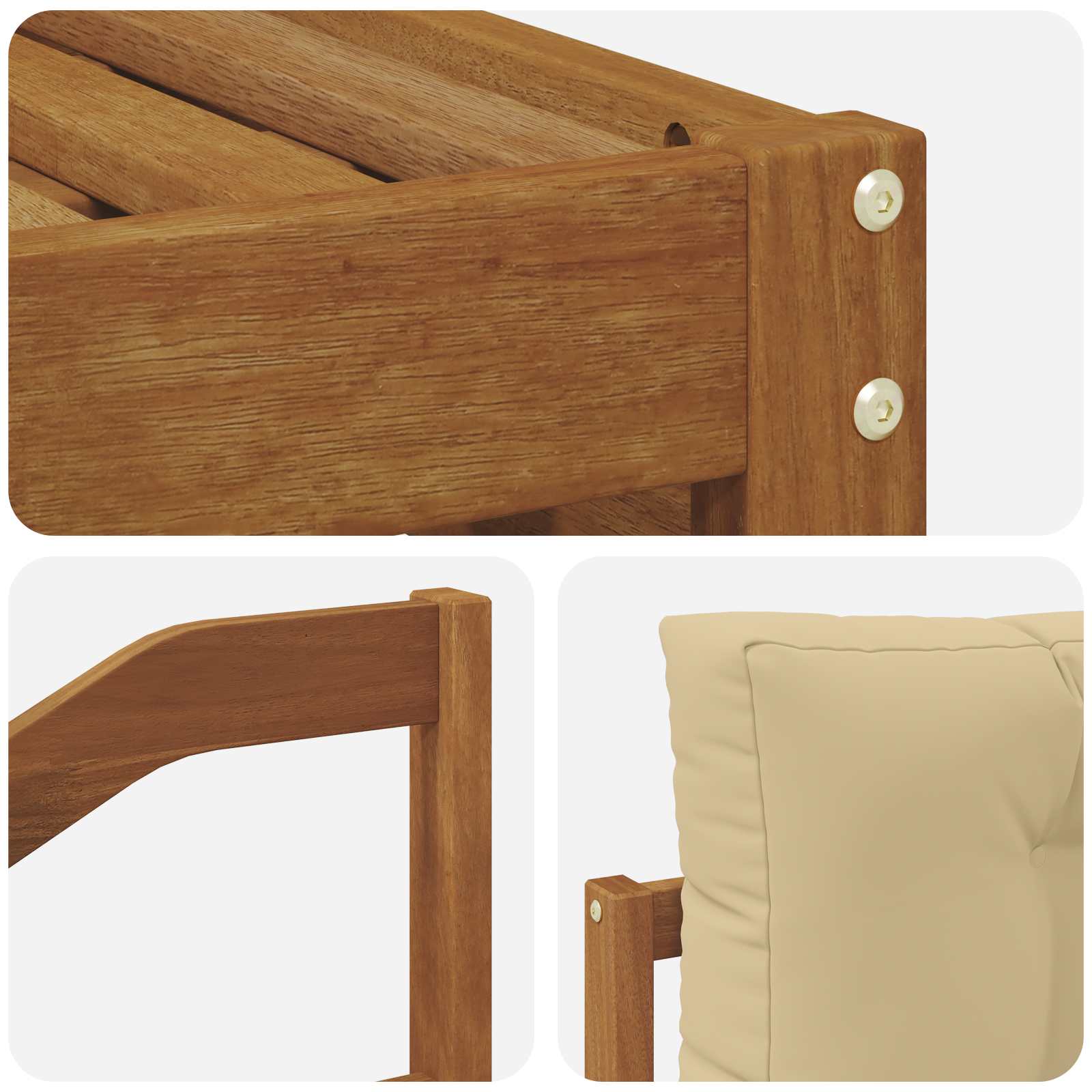 Outdoor-Sofagarnitur 6 stk. Natur und Beige