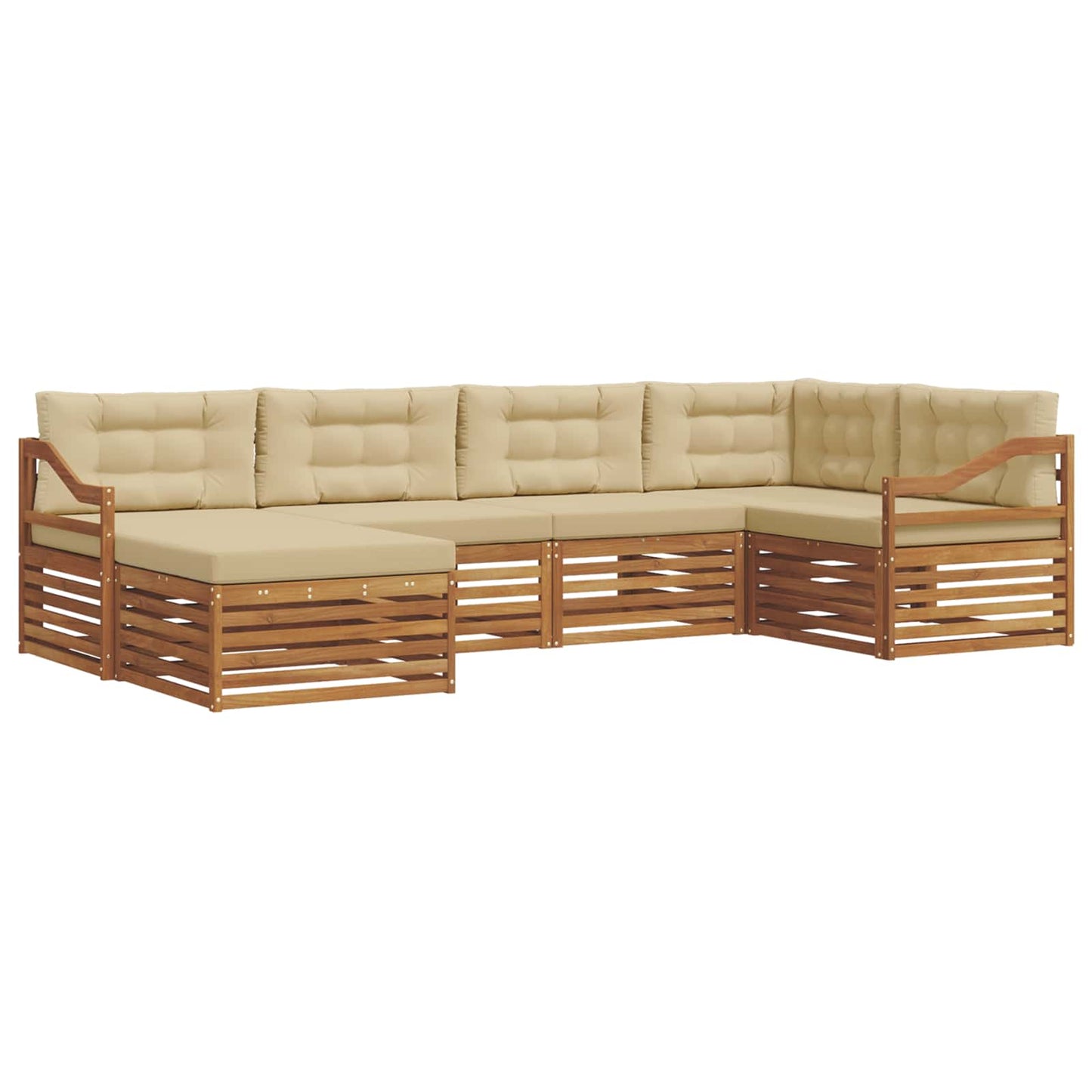 Outdoor-Sofagarnitur 6 stk. Natur und Beige