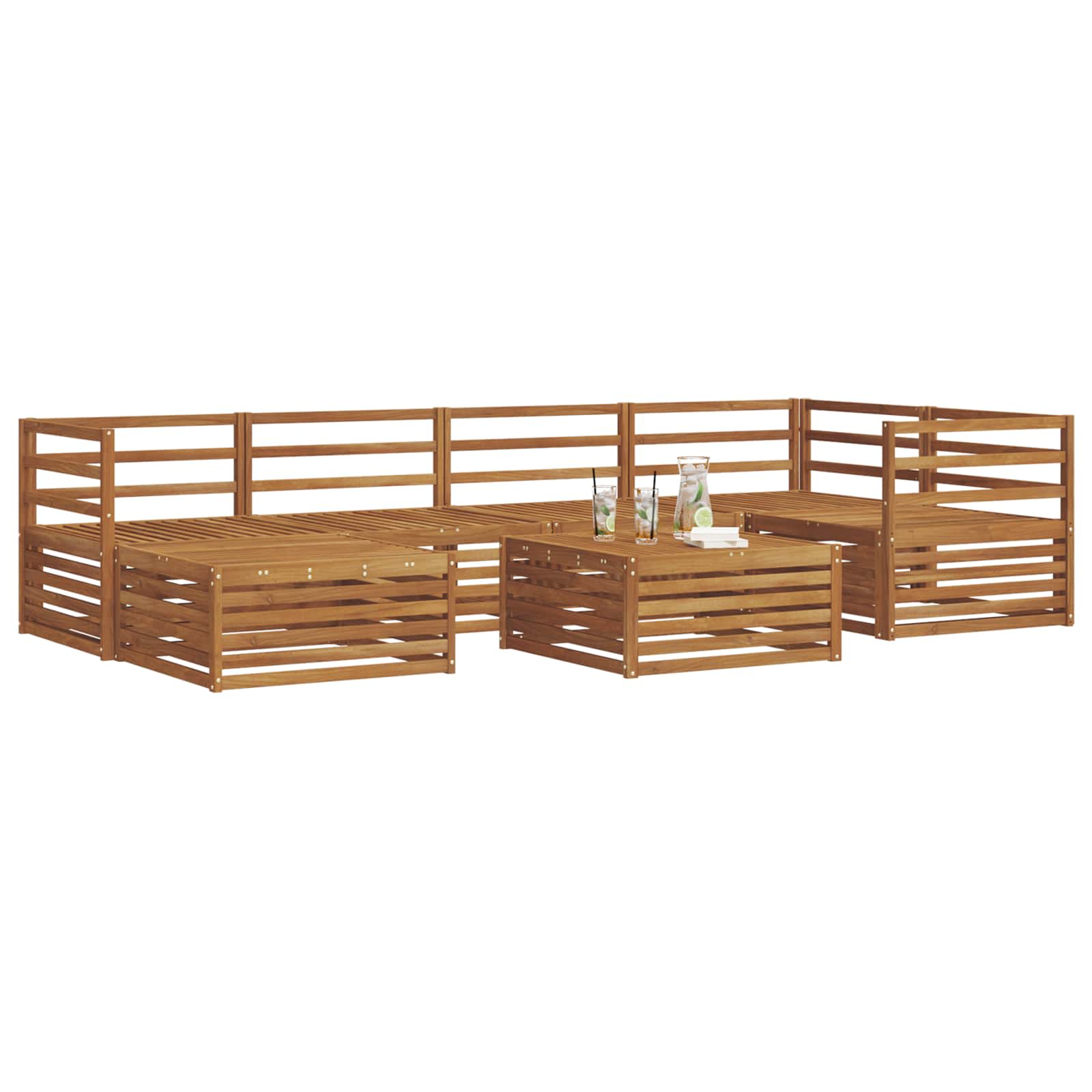 Outdoor-Sofagarnitur 7 pcs Natur