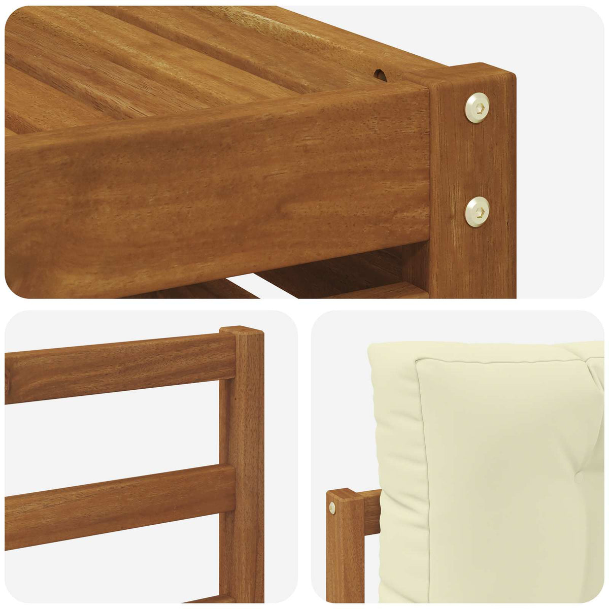 Outdoor-Sofagarnitur 7 stk. Natur und Creme