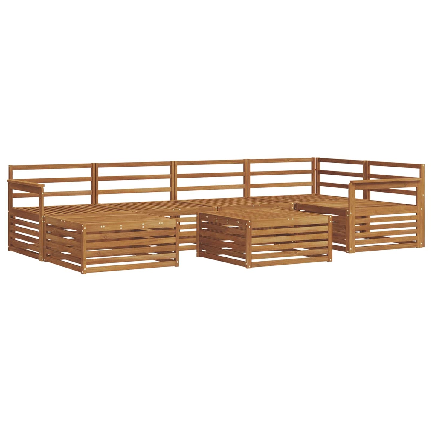 Outdoor-Sofagarnitur 7 pcs Natur Massivholz Akazie