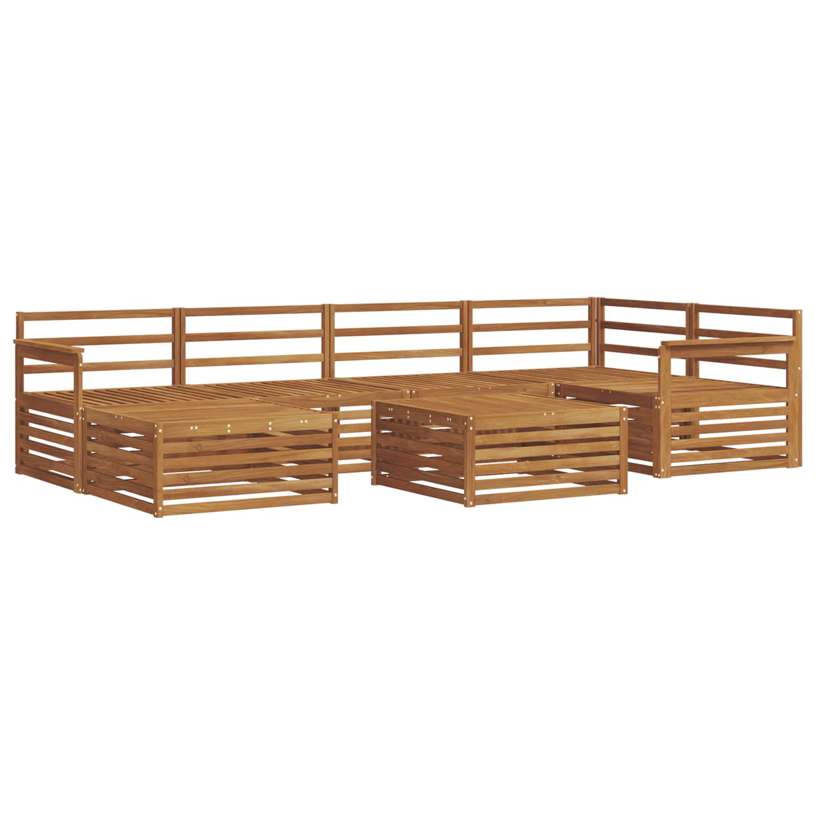 Outdoor-Sofagarnitur 7 pcs Natur Massivholz Akazie