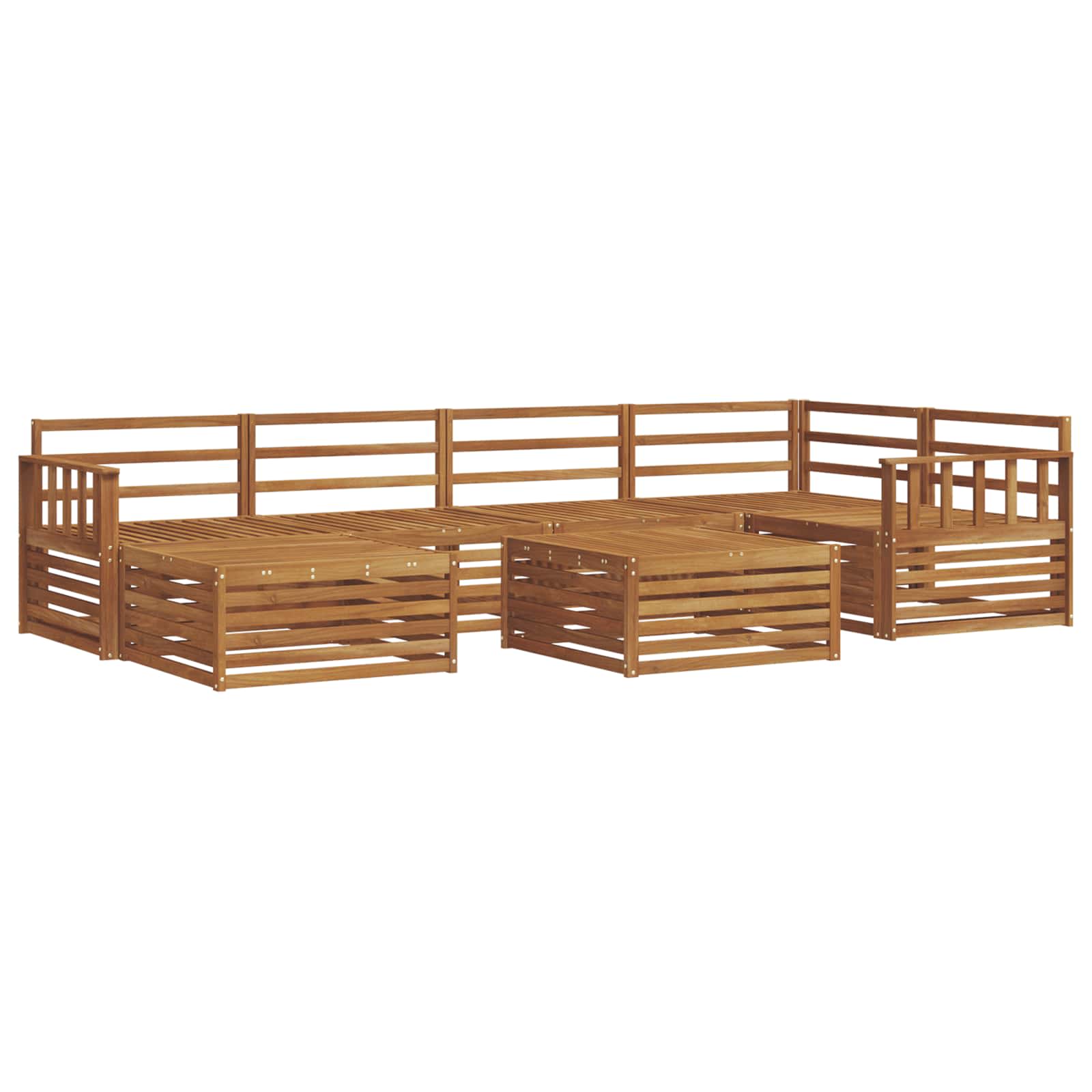 Outdoor-Sofagarnitur 7 pcs Natur Massivholz Akazie