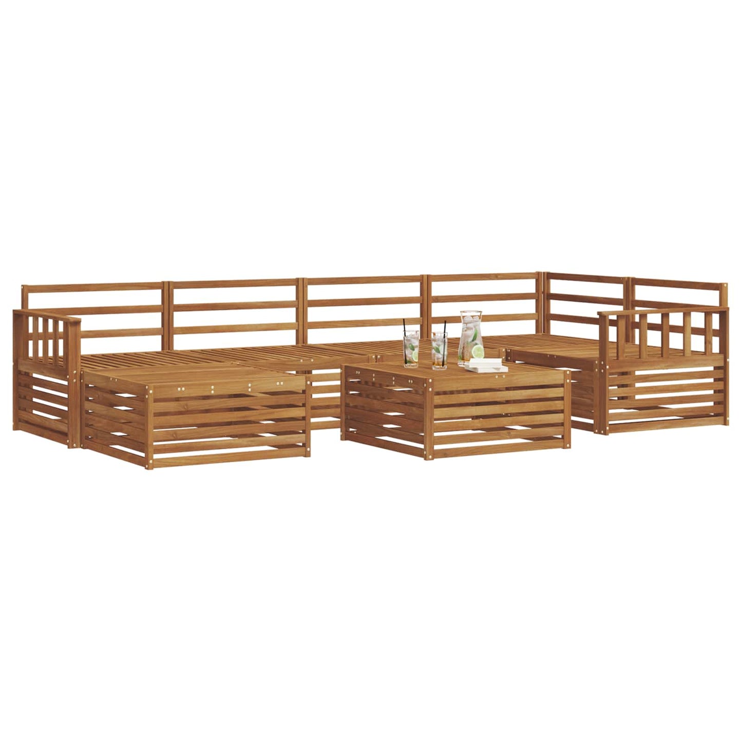 Outdoor-Sofagarnitur 7 pcs Natur Massivholz Akazie