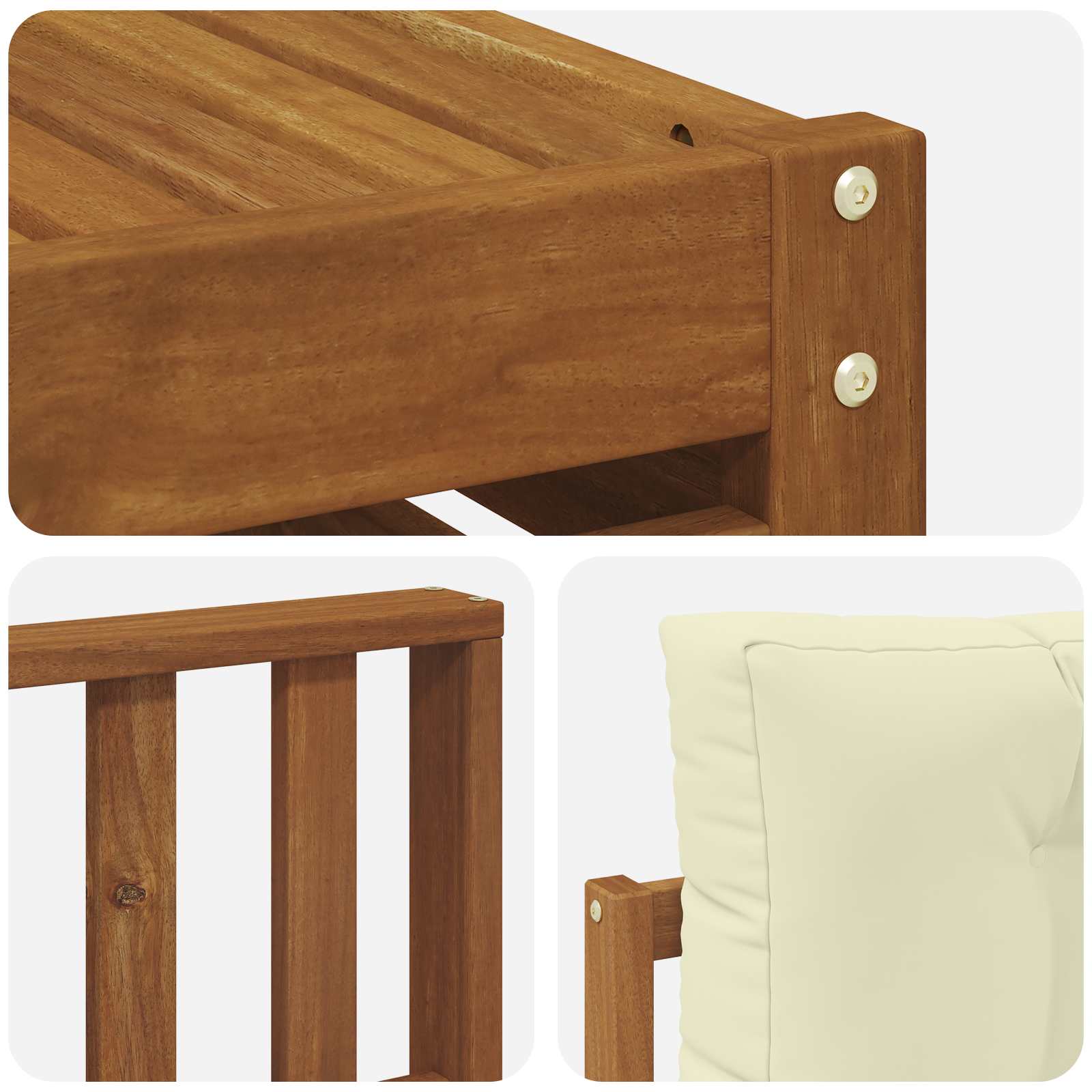 Outdoor-Sofagarnitur 7 stk. Natur und Creme