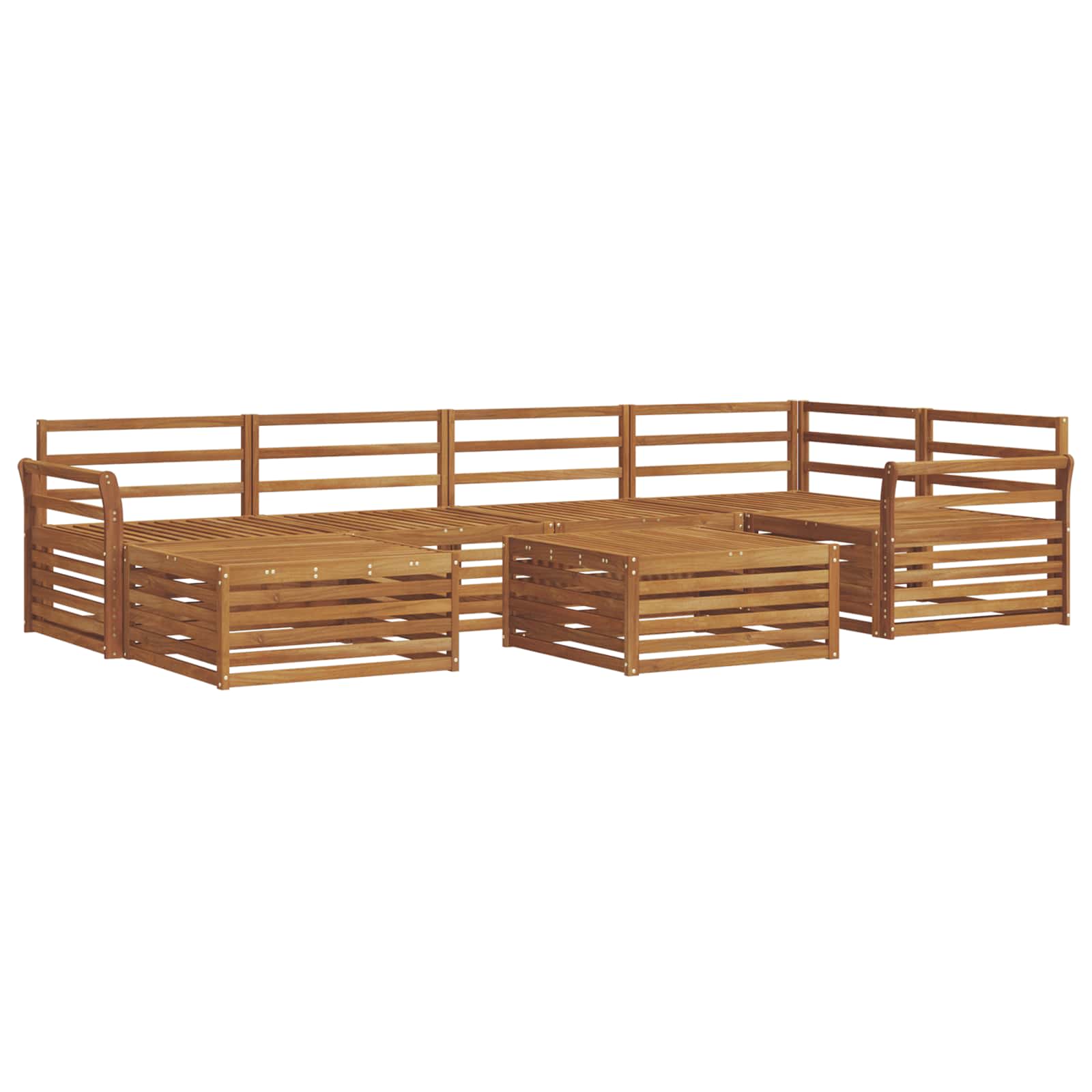 Outdoor-Sofagarnitur 7 pcs Natur Massivholz Akazie